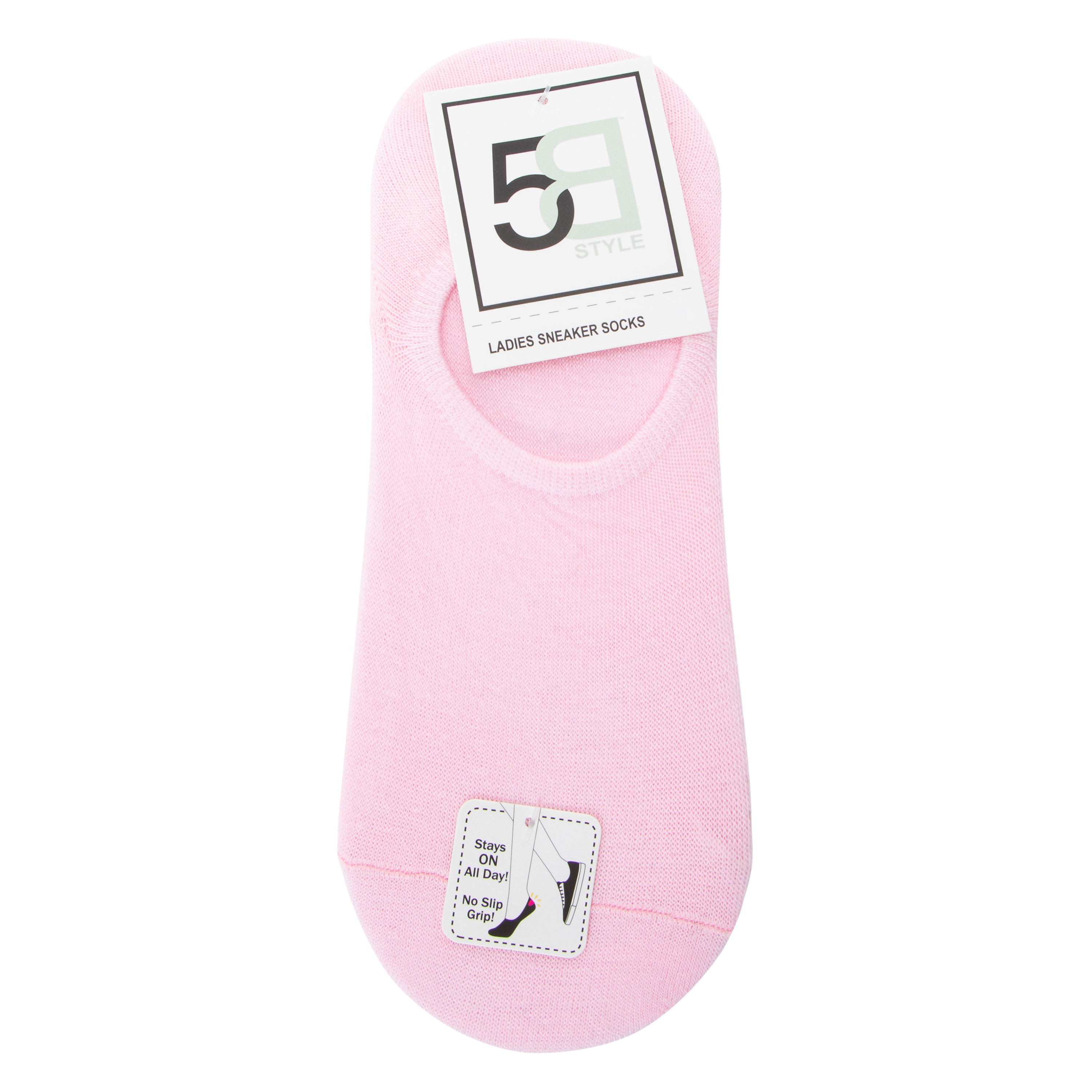 Ladies Solid Sneaker No-Show Socks 5-Pack
