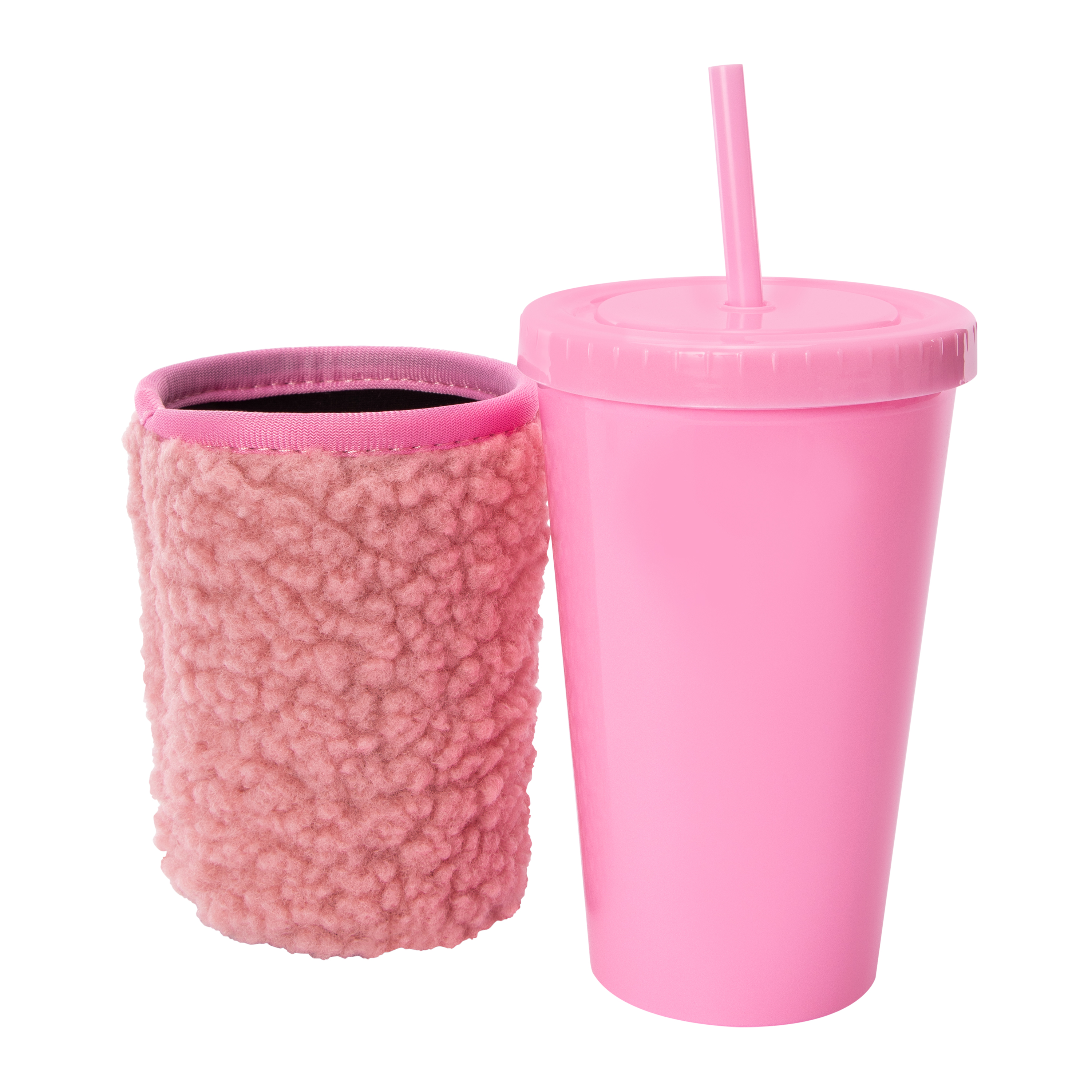 Tumbler With Plush Drink Sleeve 22oz