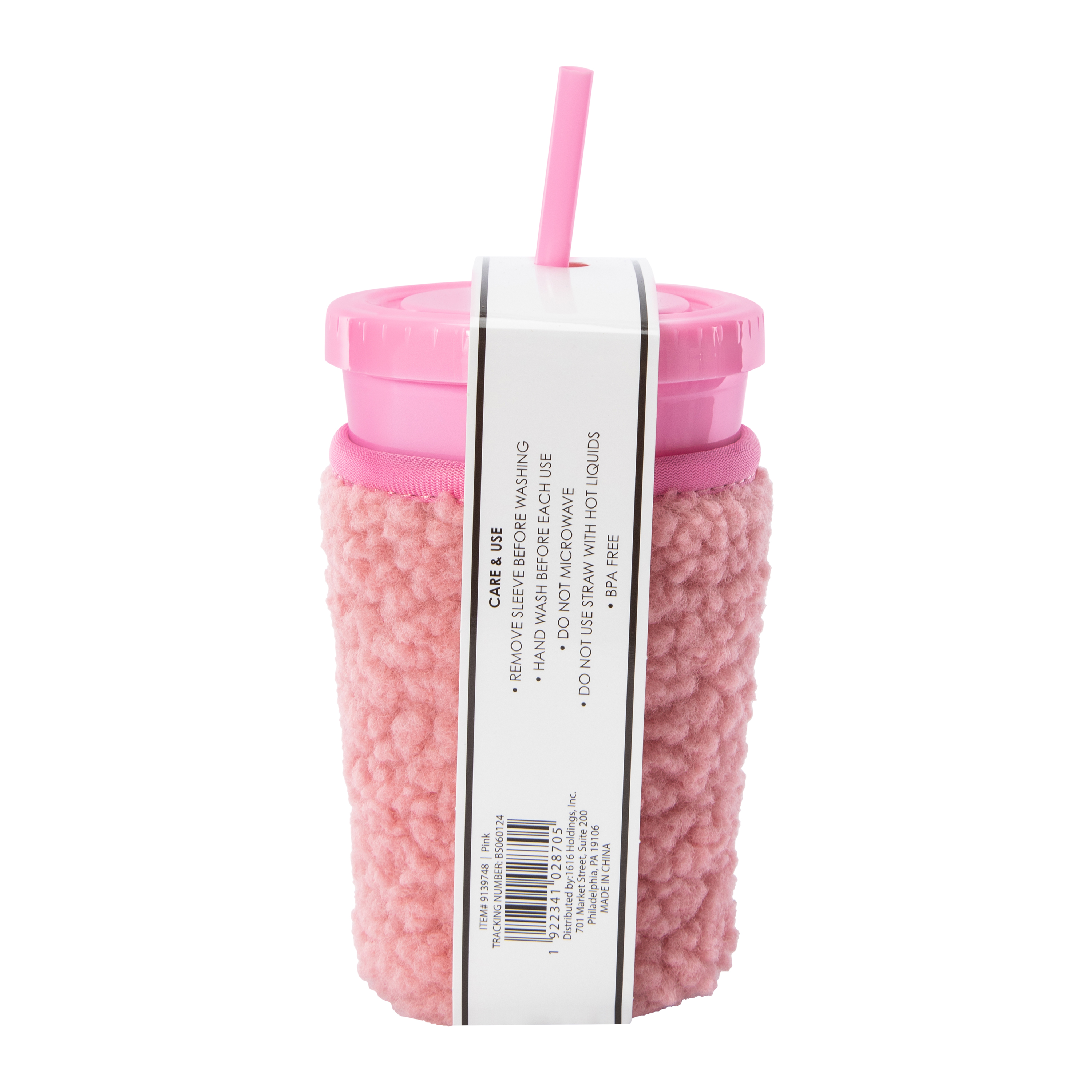 Tumbler With Plush Drink Sleeve 22oz