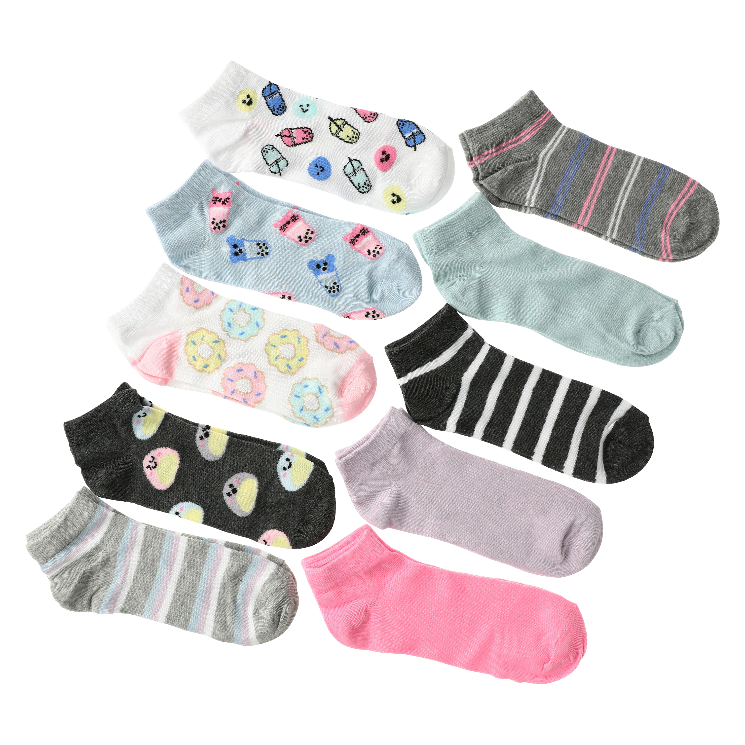 Ladies Boba Tea Low-Cut Socks 10-Pack