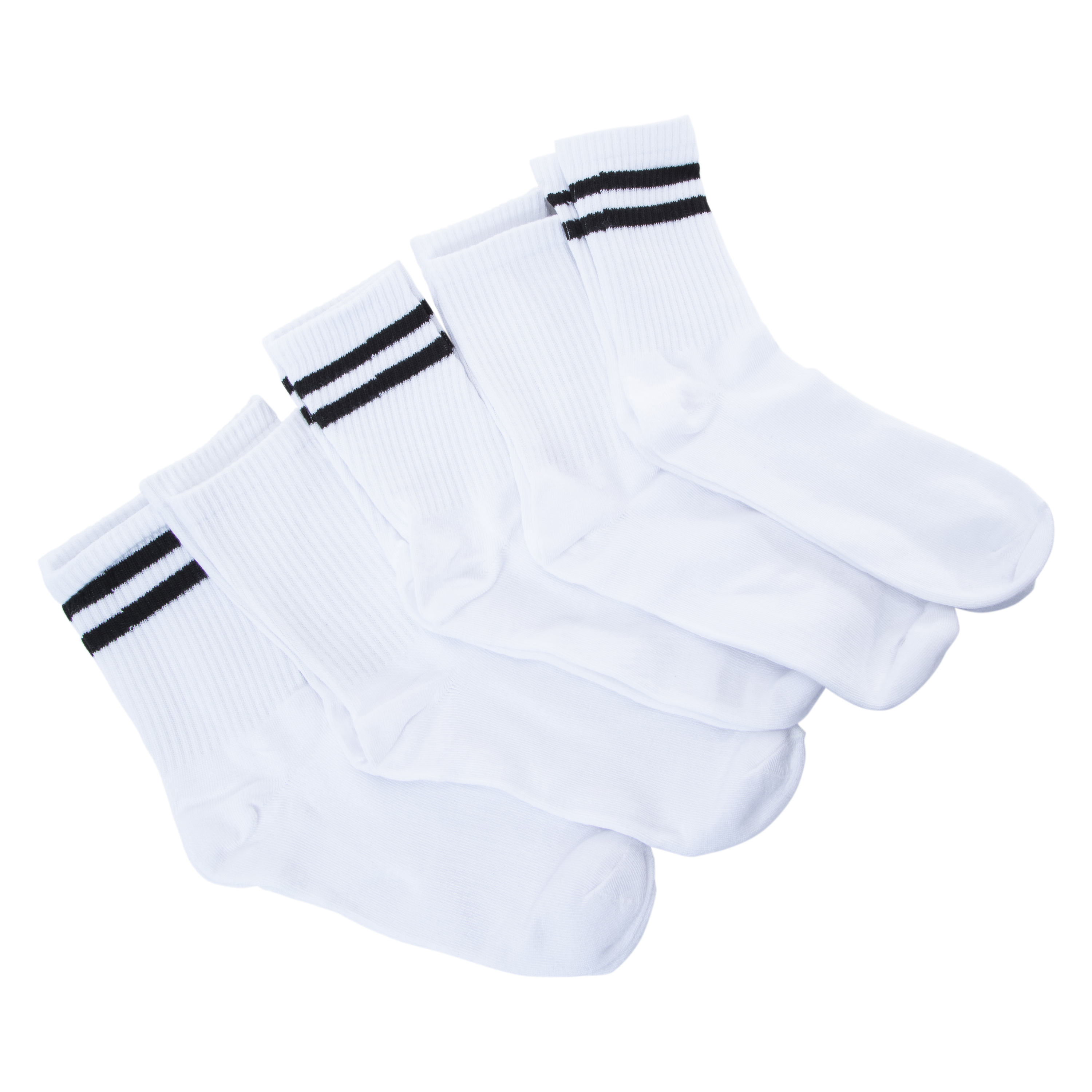 Ladies Stripe-Cuff Crew Socks 5-Pack