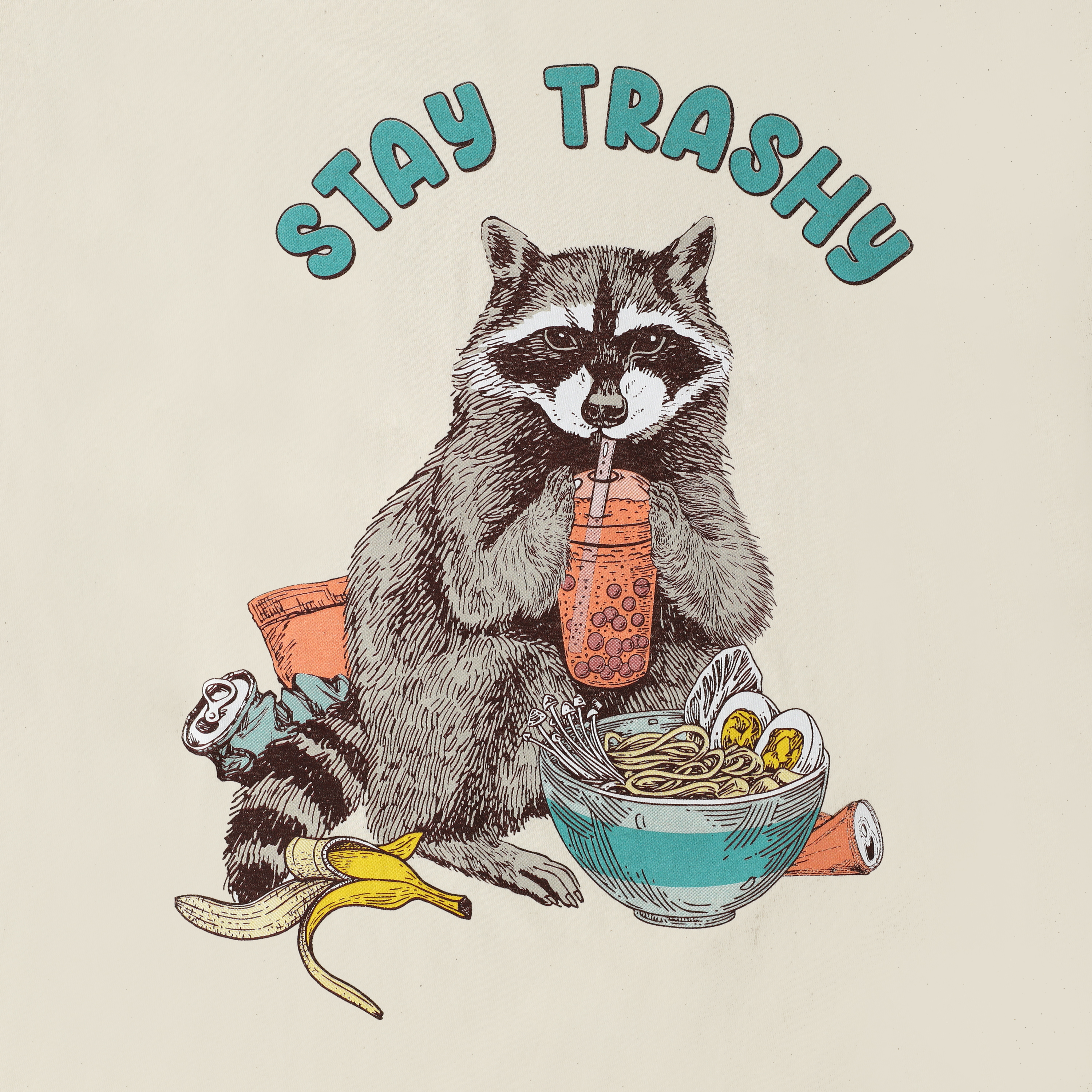 'Stay Trashy' Racoon Graphic Tee