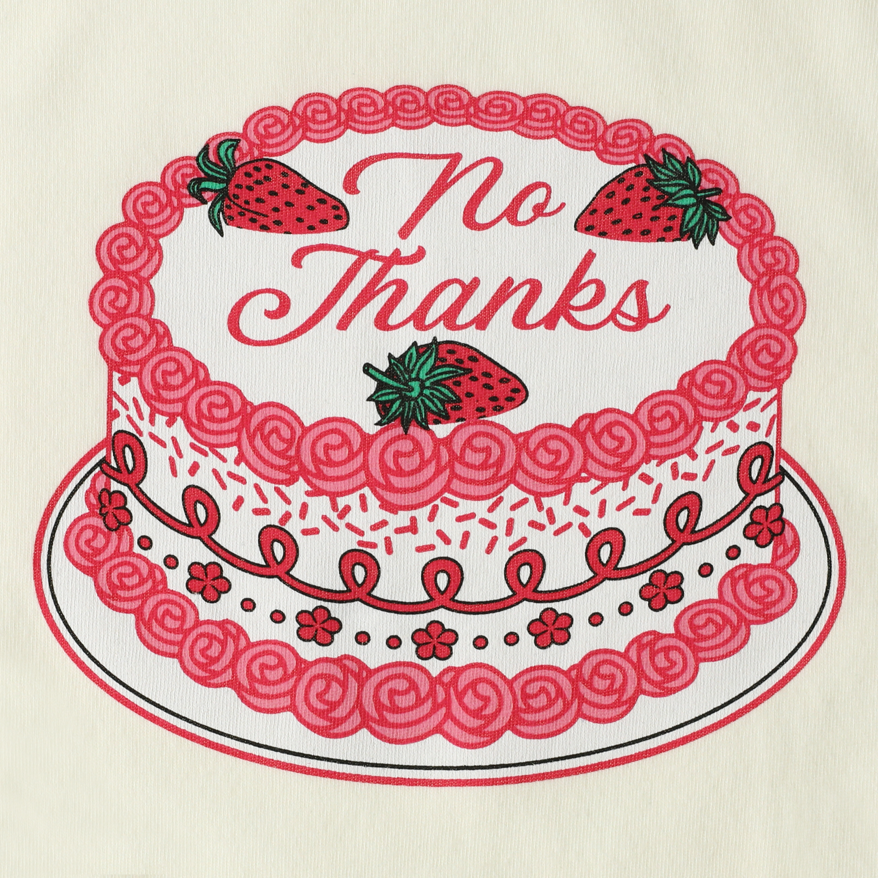 Juniors 'No Thanks' Cake Graphic Tee