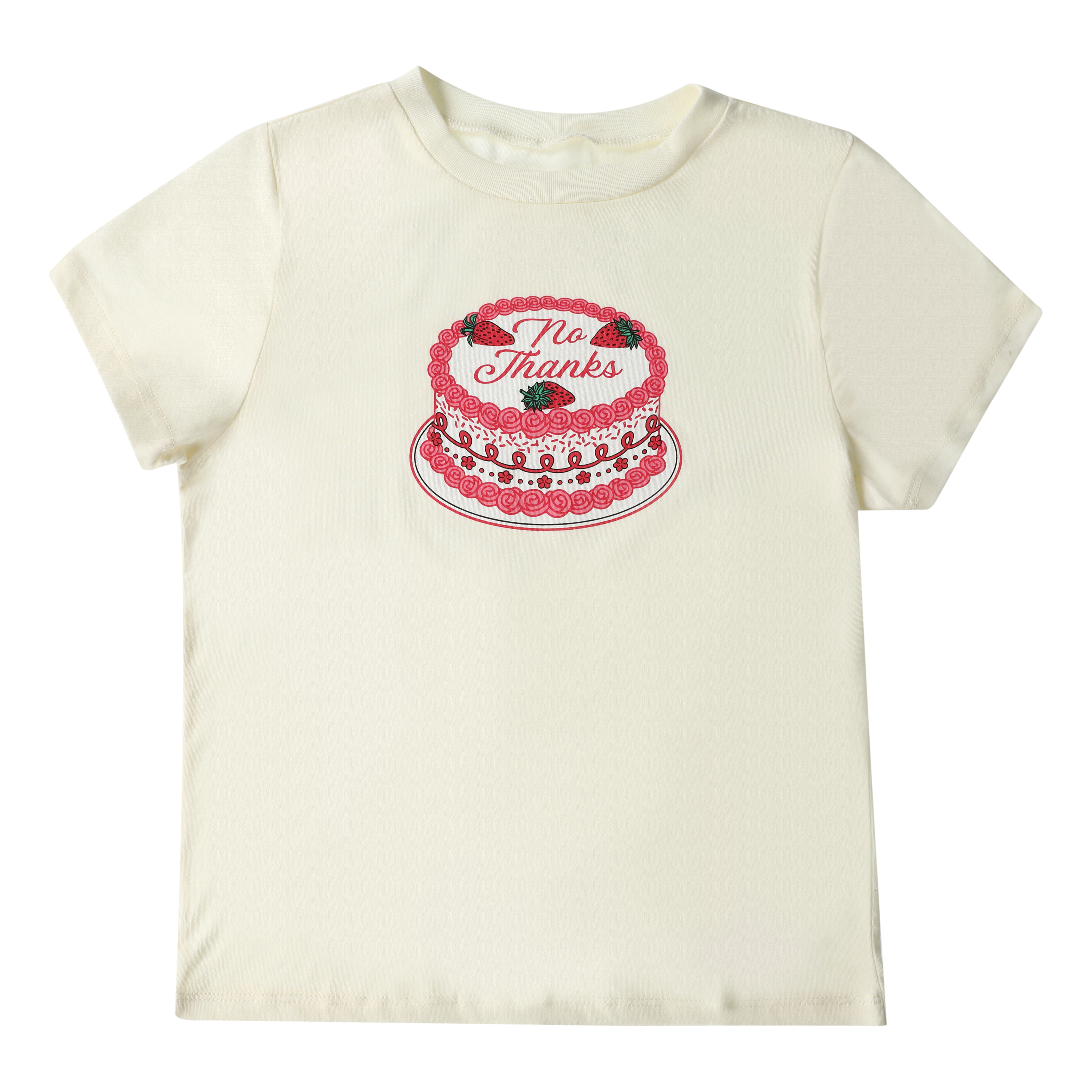 Juniors 'No Thanks' Cake Graphic Tee