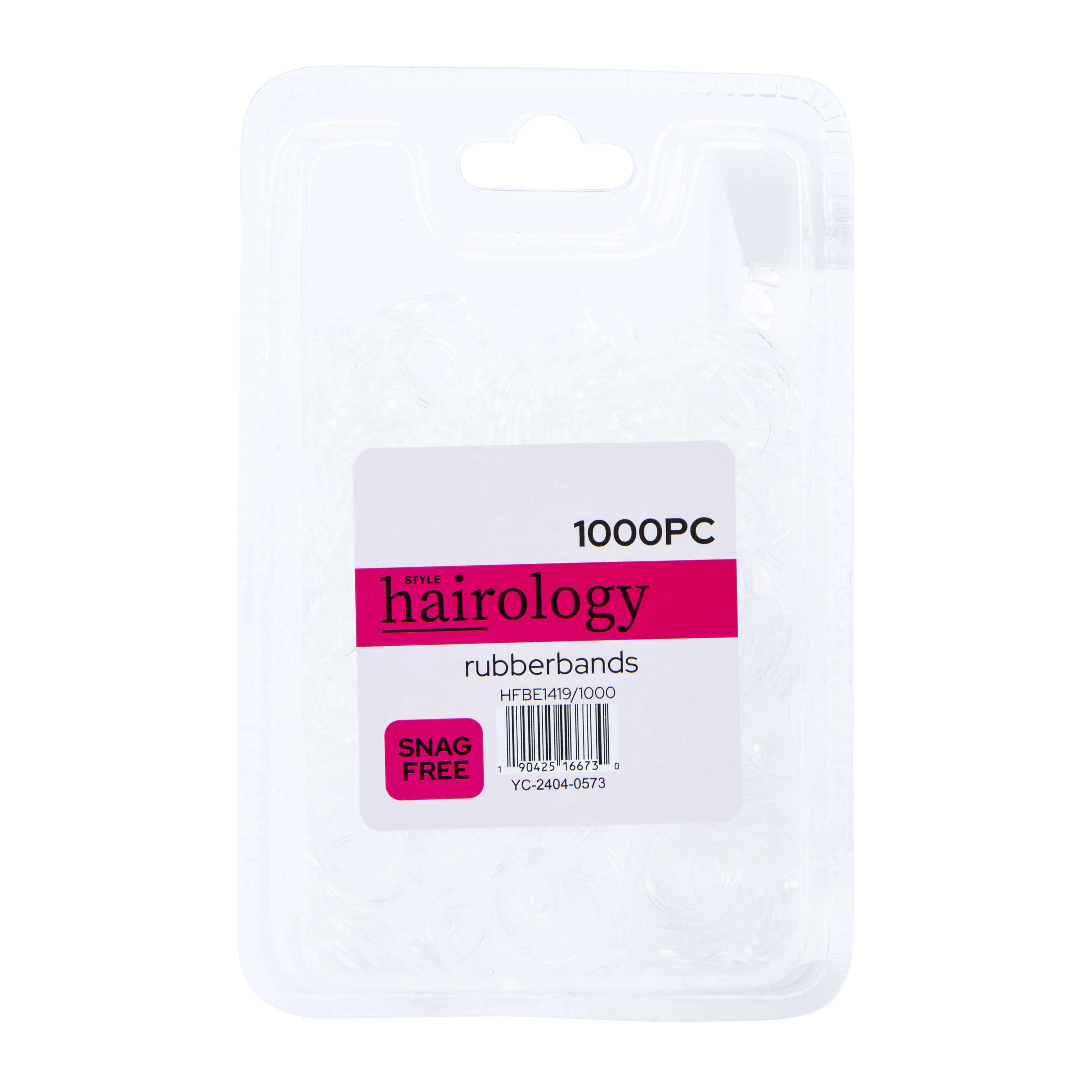 Snag-Free Clear Rubber Bands 1000-Count