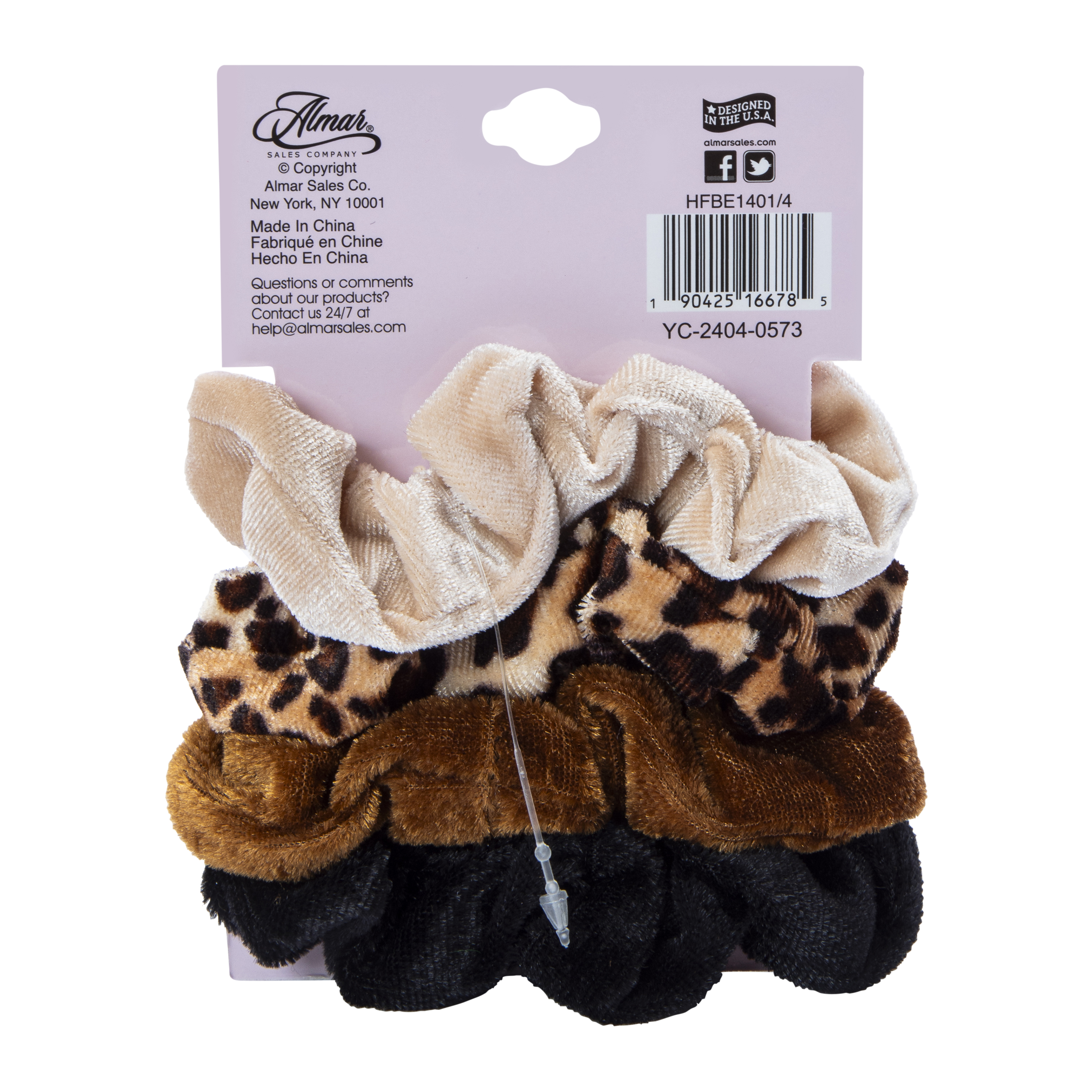 Velvet Twister Scrunchie Set 4-Count