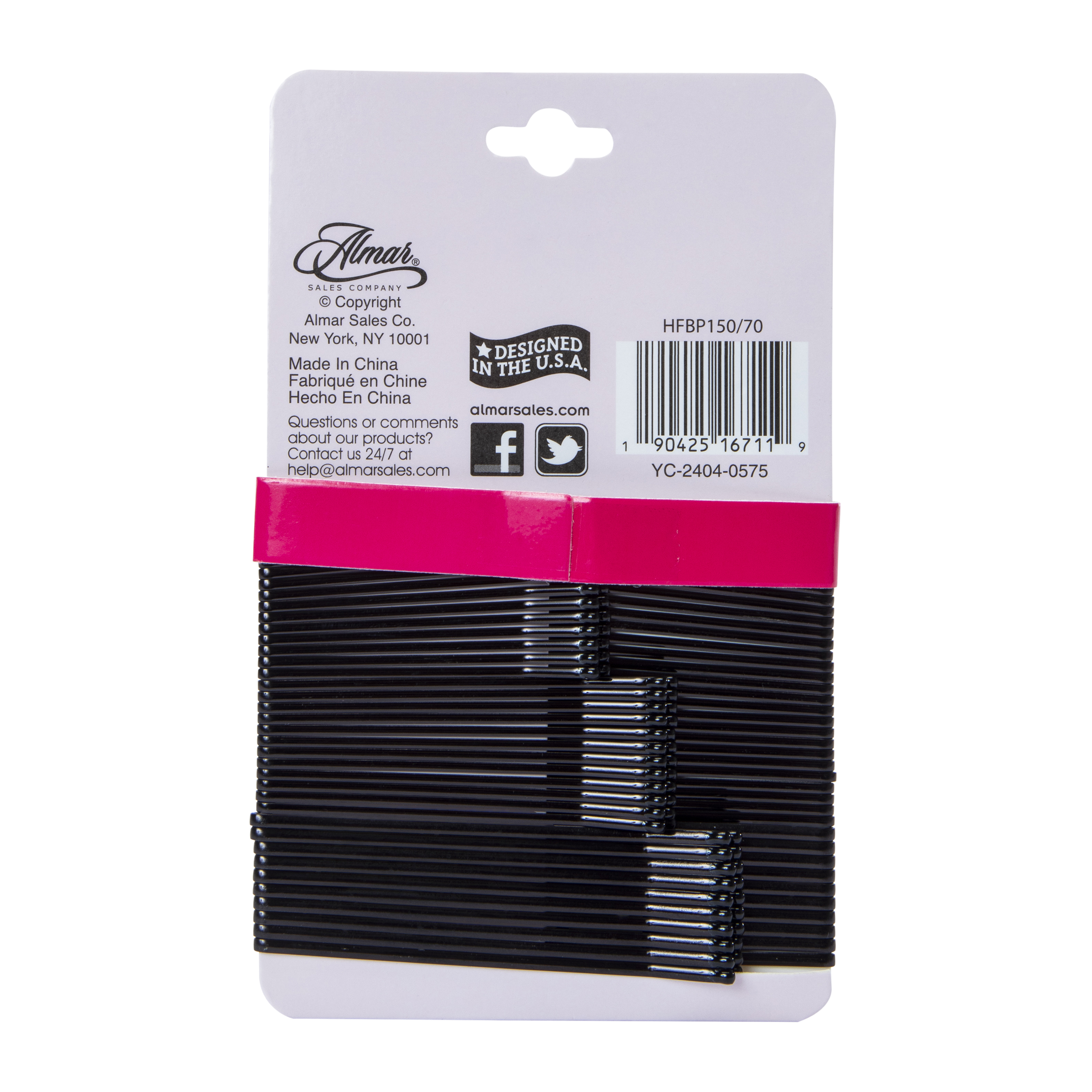 Black Comfort Grip Bobby Pins 70-Count