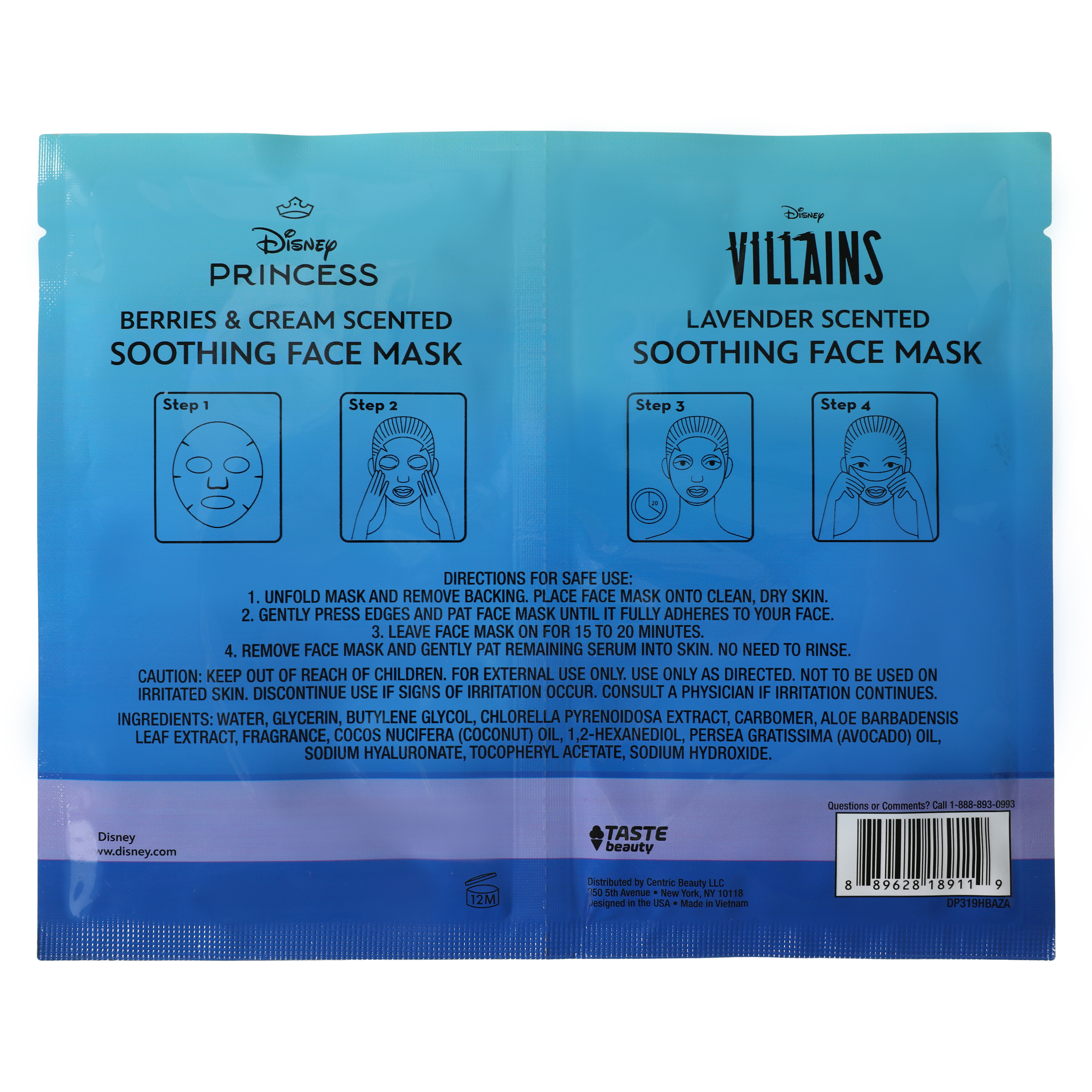 Disney Princess & Villains Face Mask Set 2-Count