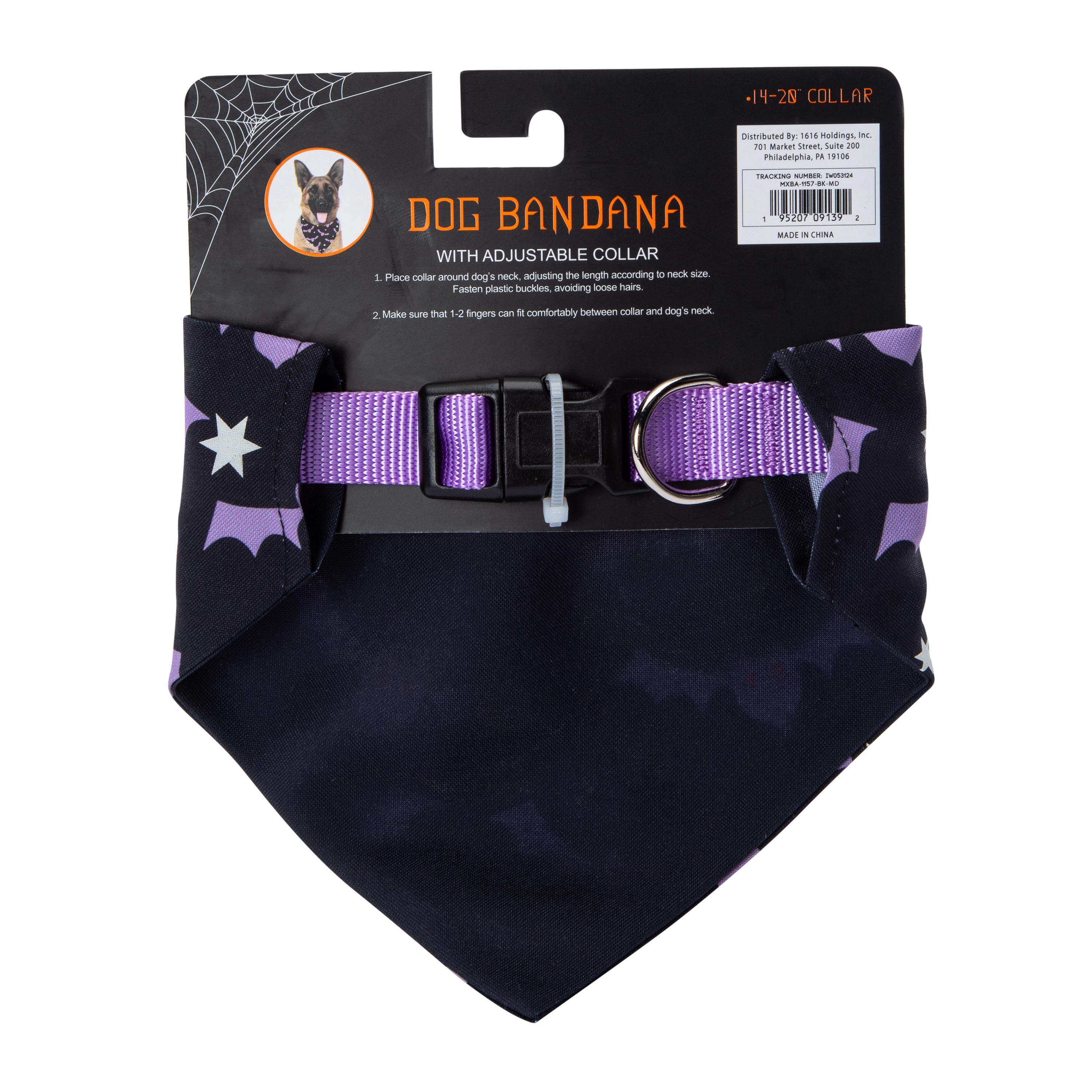 Halloween Dog Bandana With Adjustable Collar