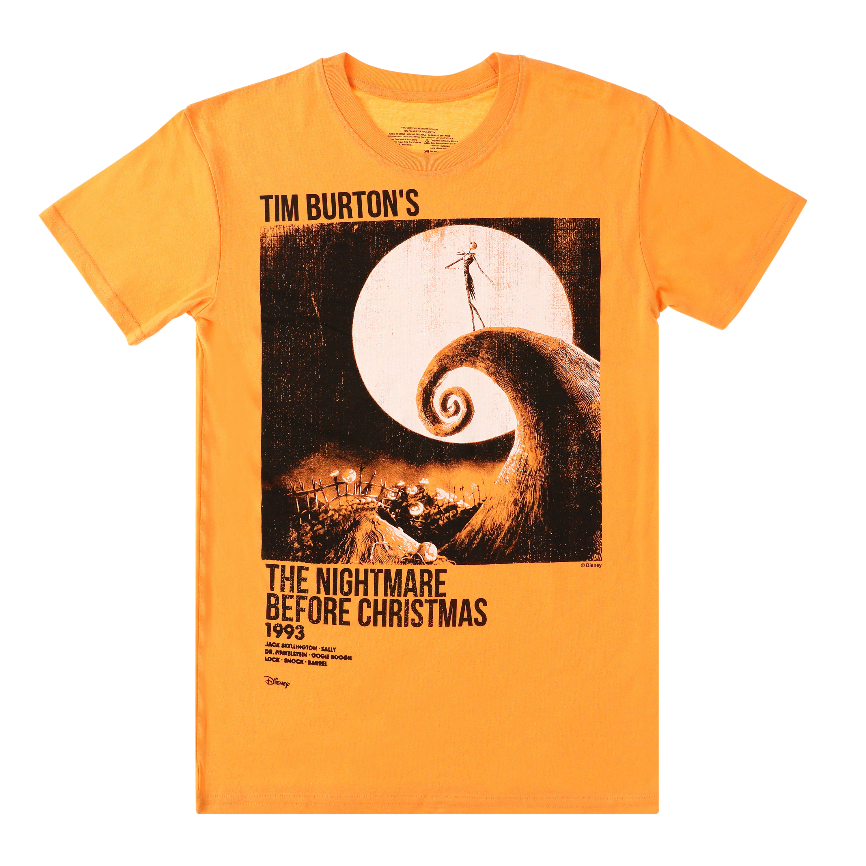 Tim Burton's Disney The Nightmare Before Christmas Orange Graphic Tee