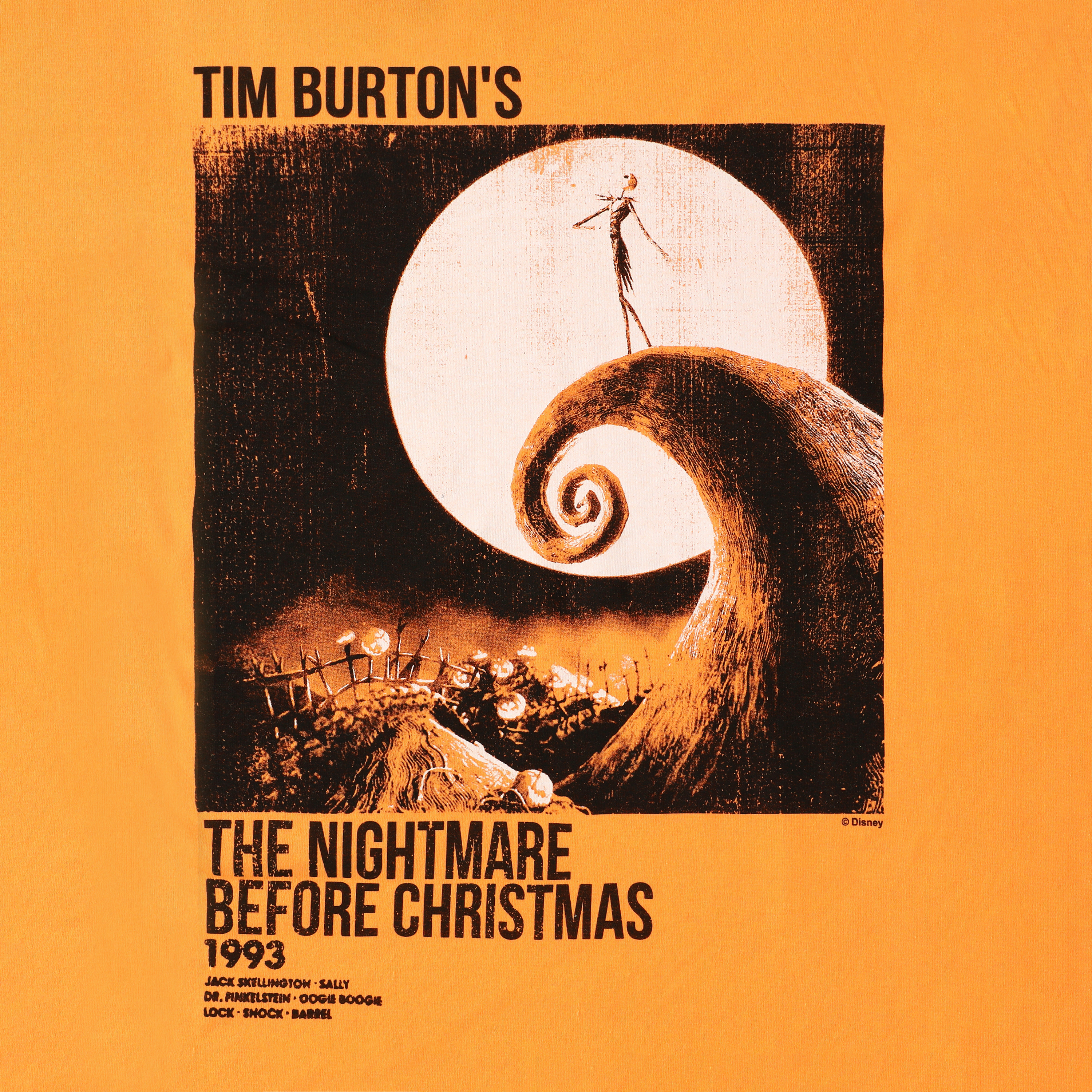 Tim Burton's Disney The Nightmare Before Christmas Orange Graphic Tee
