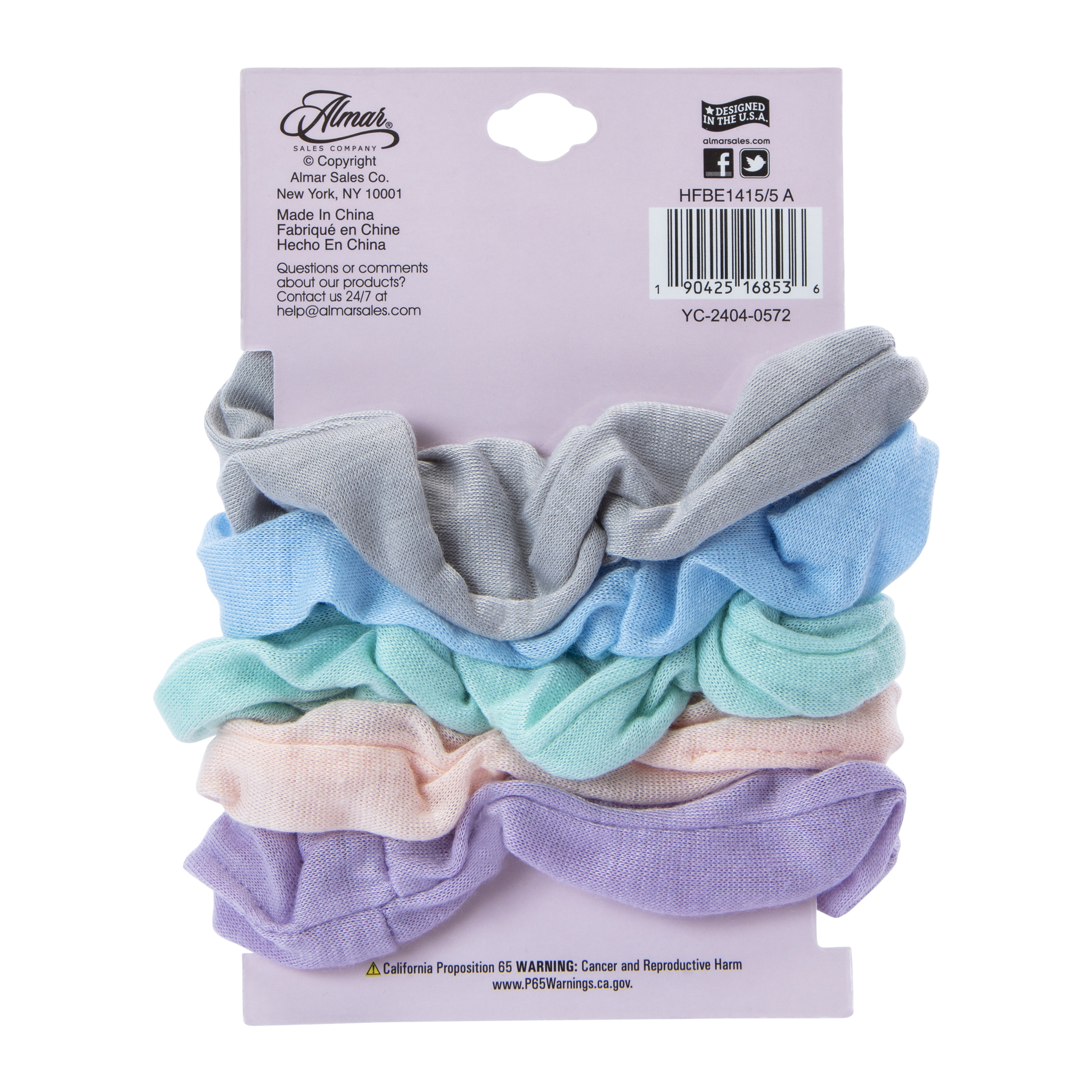 Jersey Fabric Scrunchie Set 5-Count