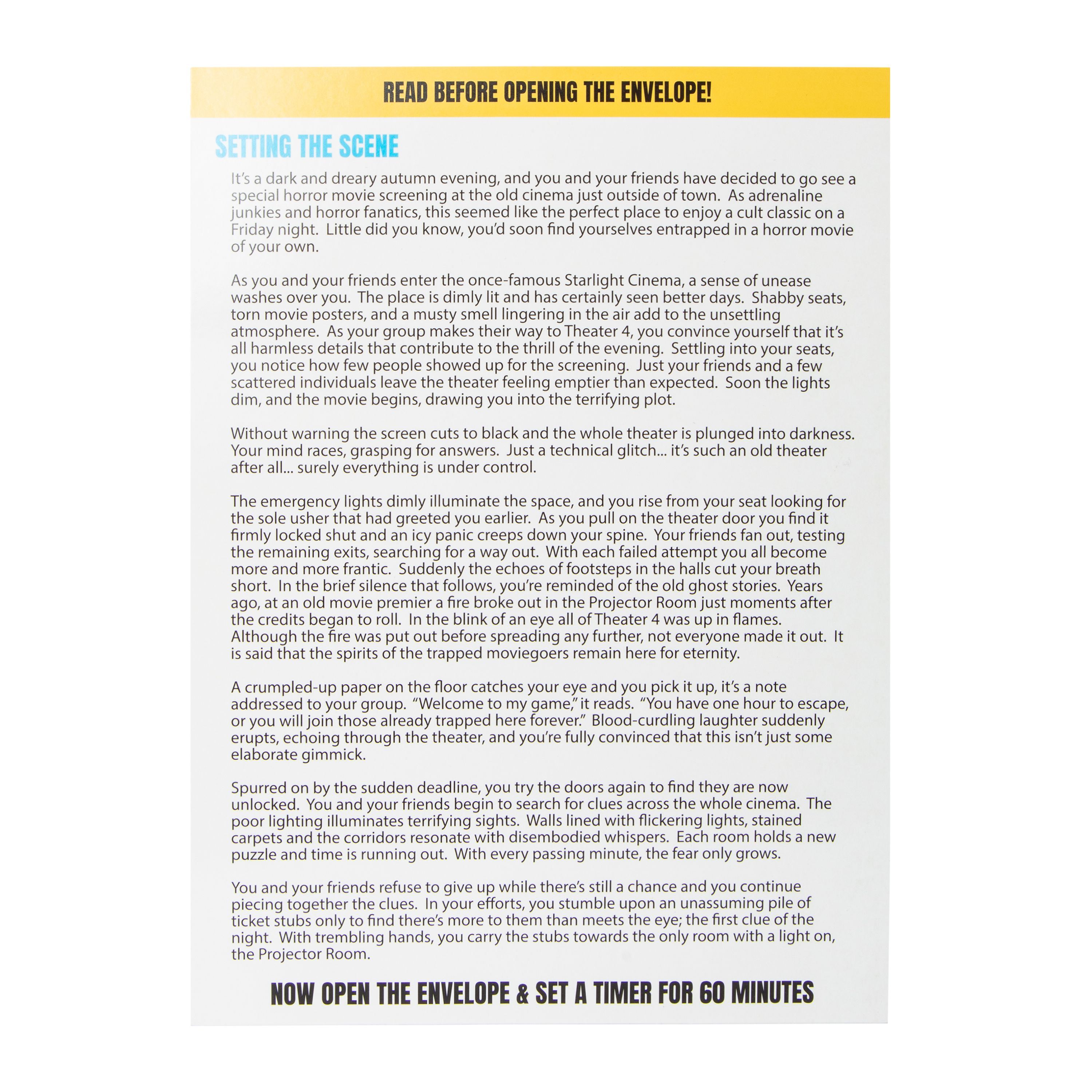 The Escape Room Game: Haunted Cinema Edition