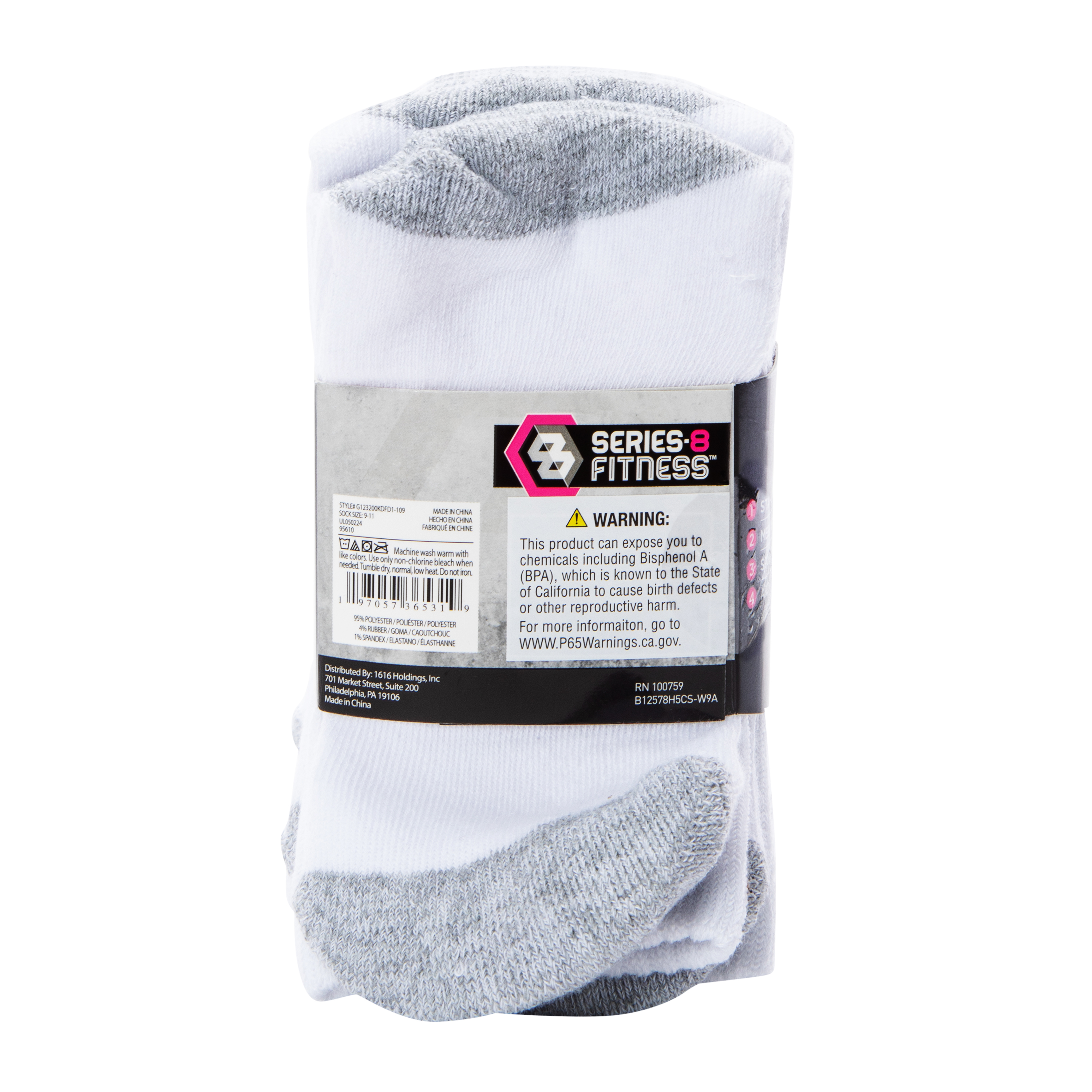 Series-8 Fitness™ Ladies Performance Low Crew Socks 5-Pack