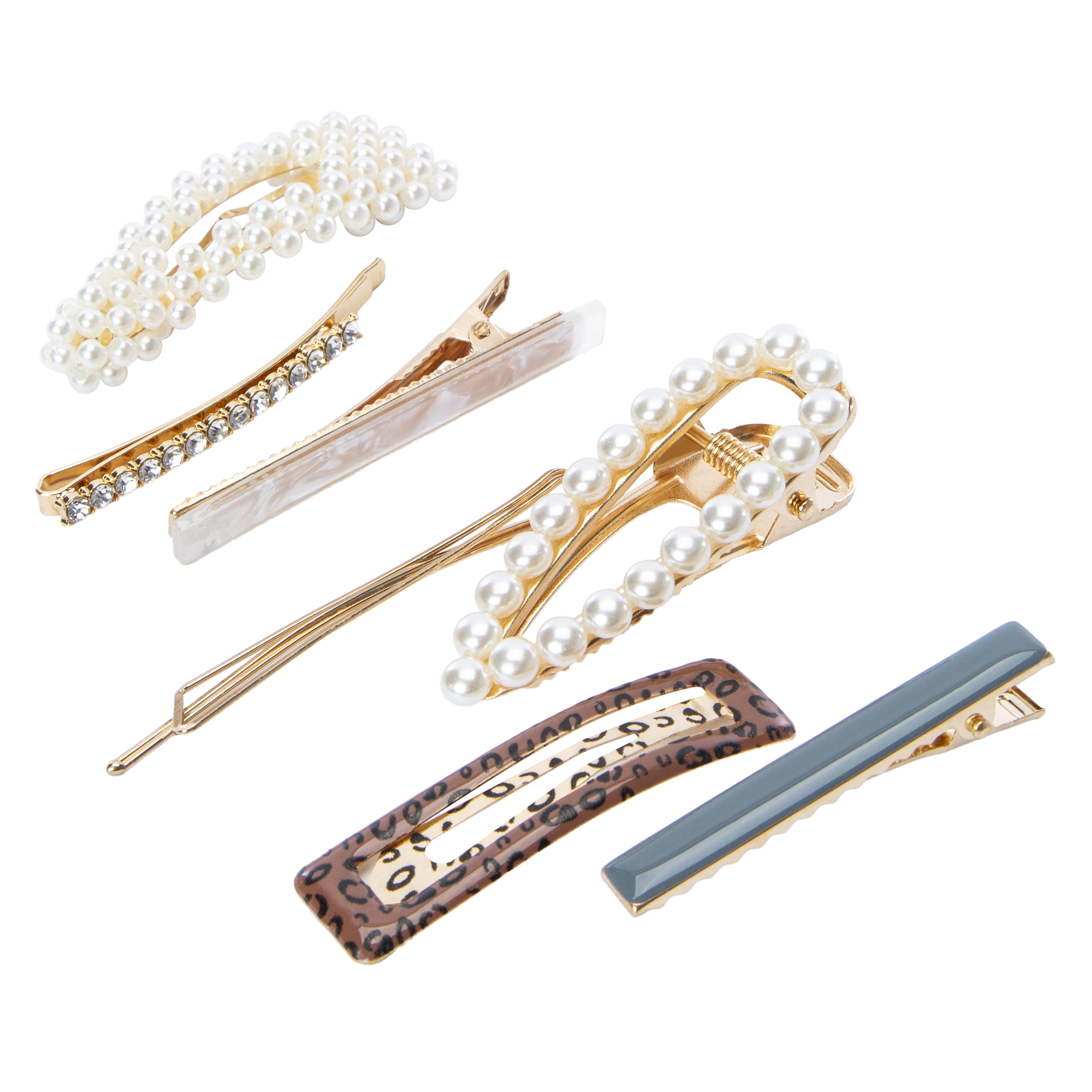 Assorted Fashion Jewelry Hair Clips 8-Count