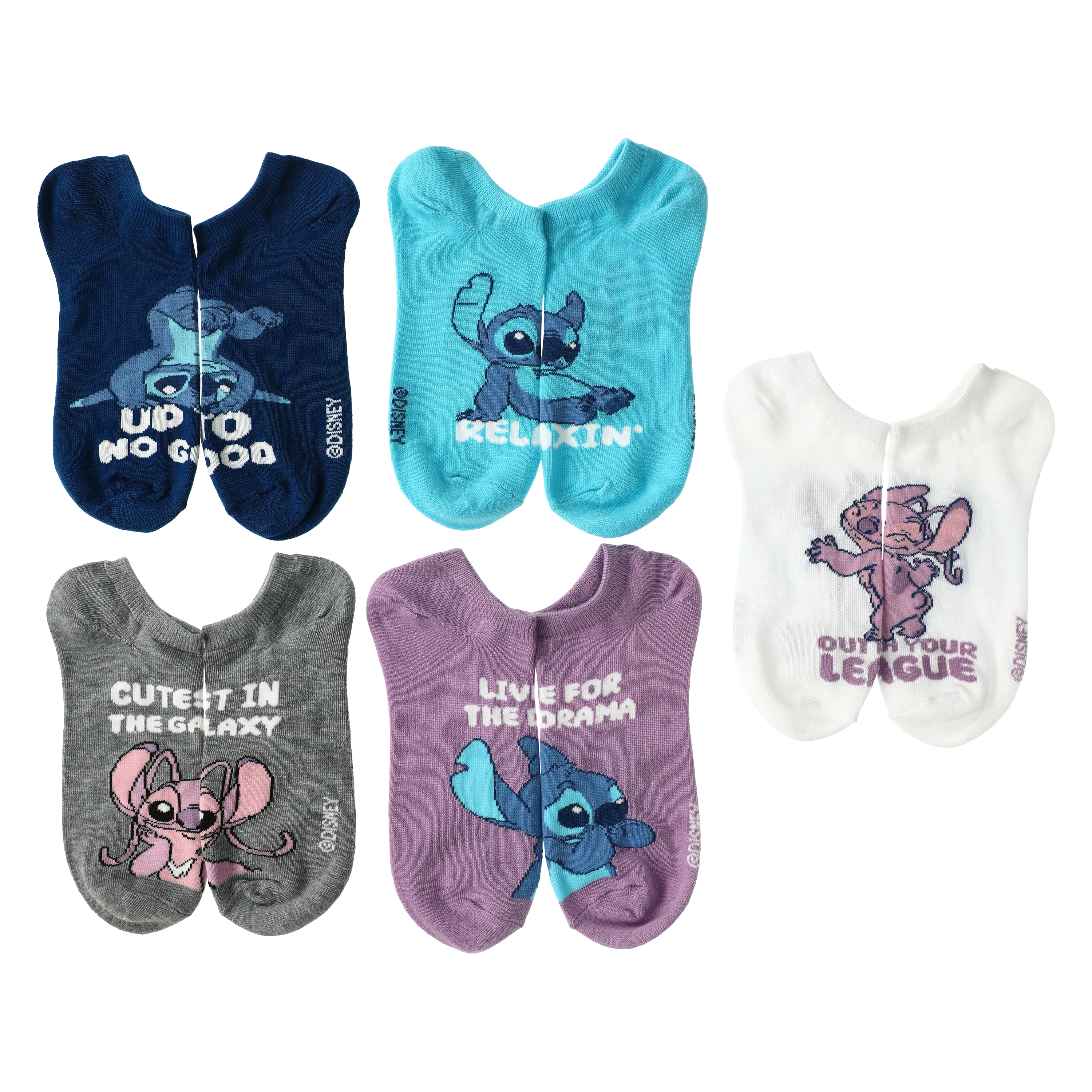 Disney Stitch Ladies Low-Cut Socks 5-Pack