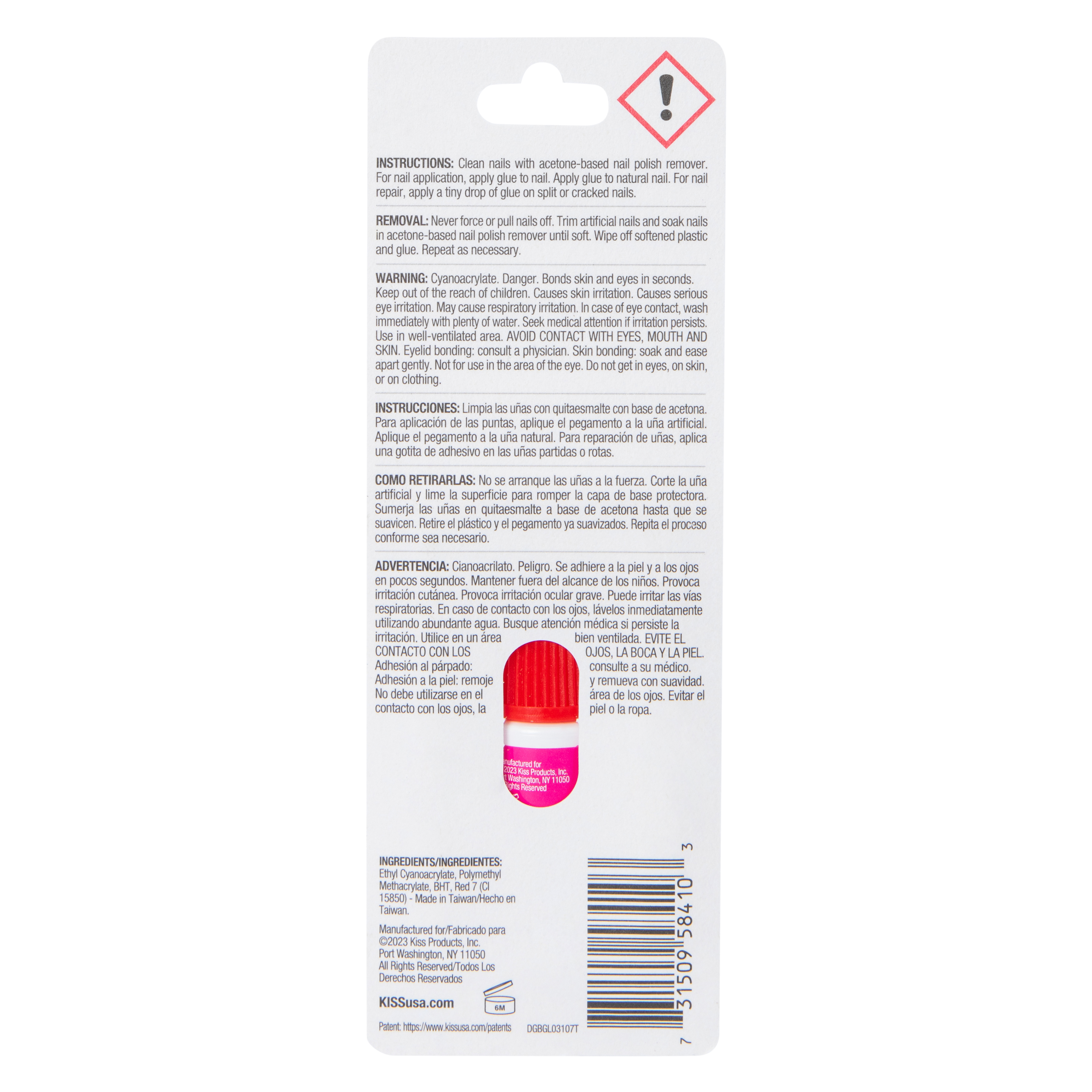 Kiss® Mega Hold Pink Nail Glue 0.10oz