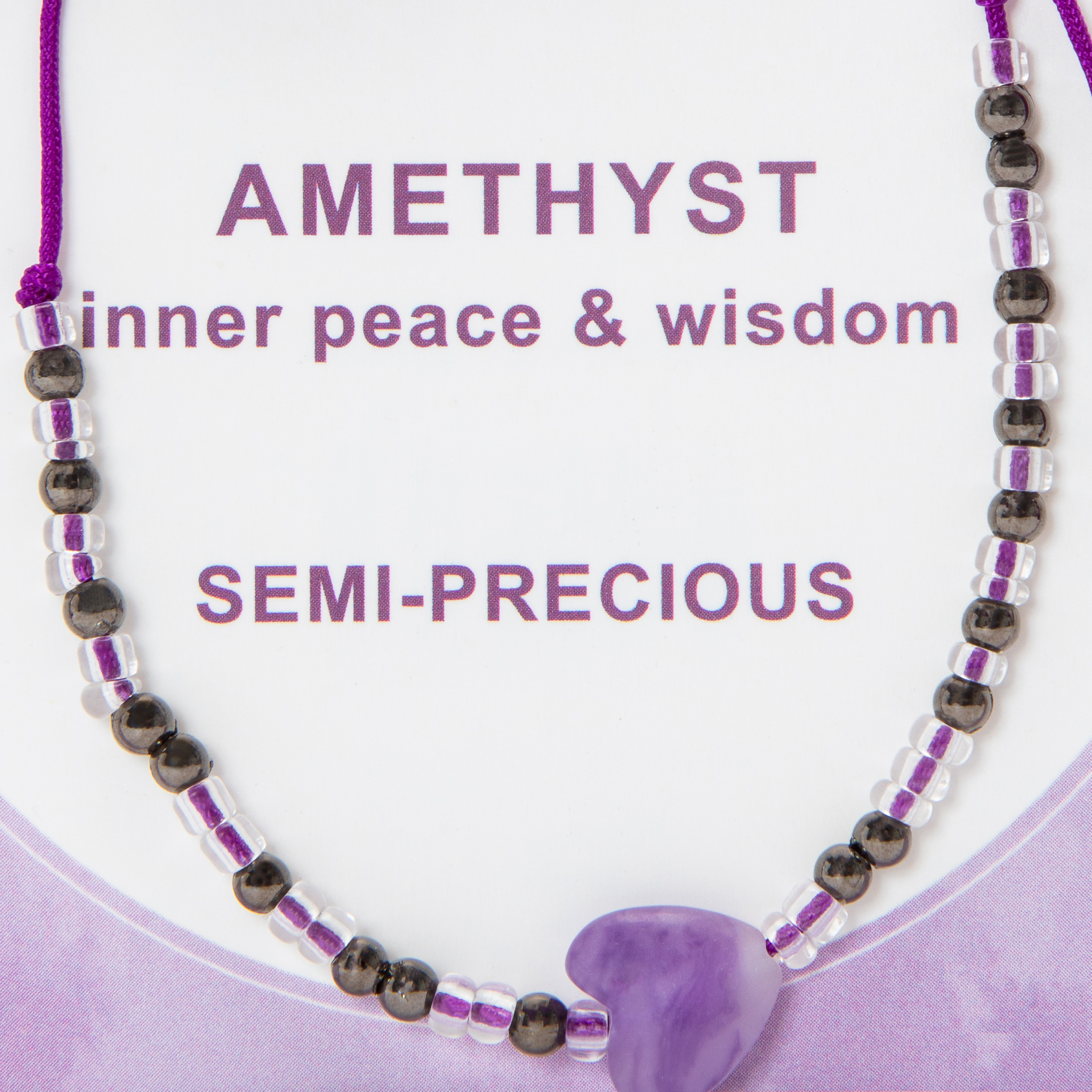 Semi-Precious Heart Stone Beaded Bracelet