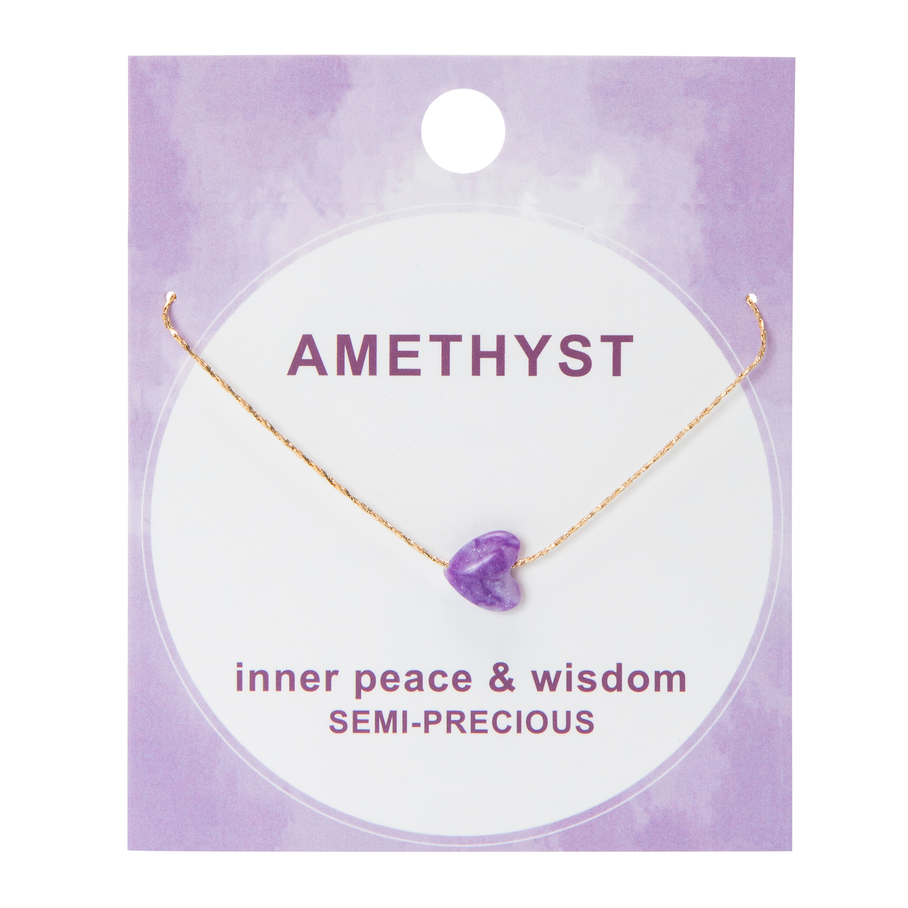 Semi-Precious Heart Stone Pendant Necklace