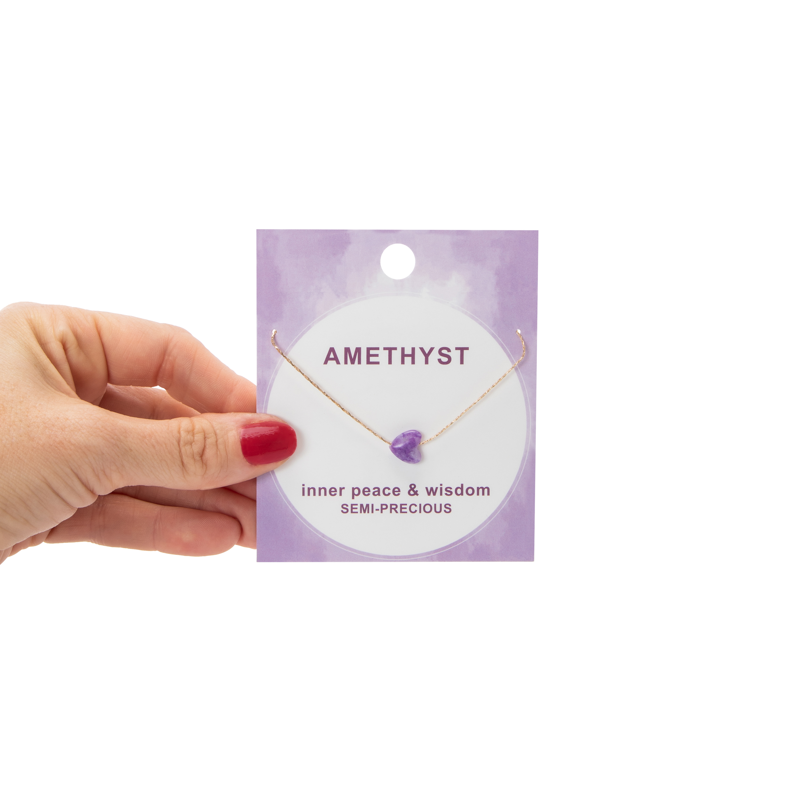 Semi-Precious Heart Stone Pendant Necklace