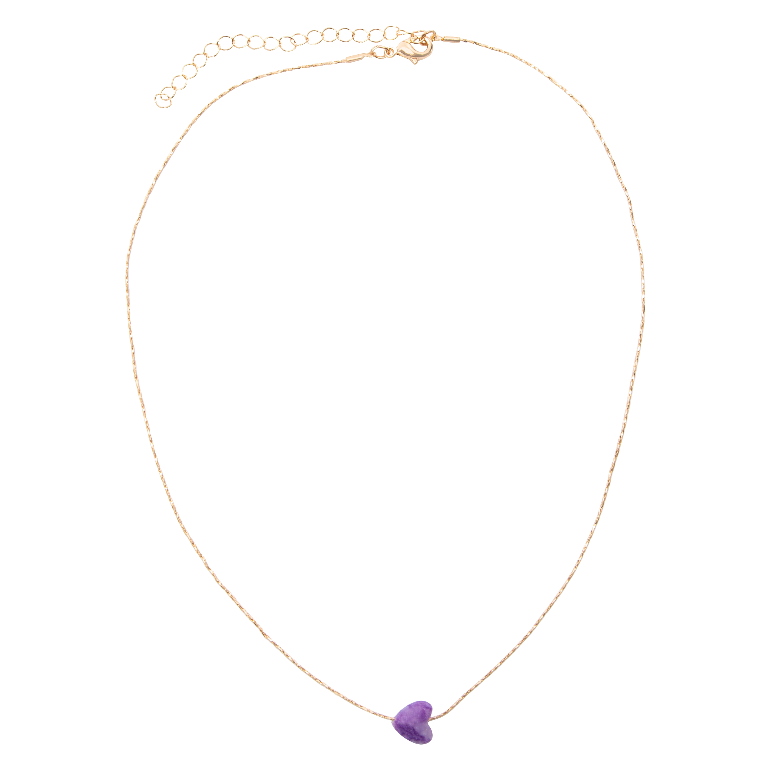 Semi-Precious Heart Stone Pendant Necklace