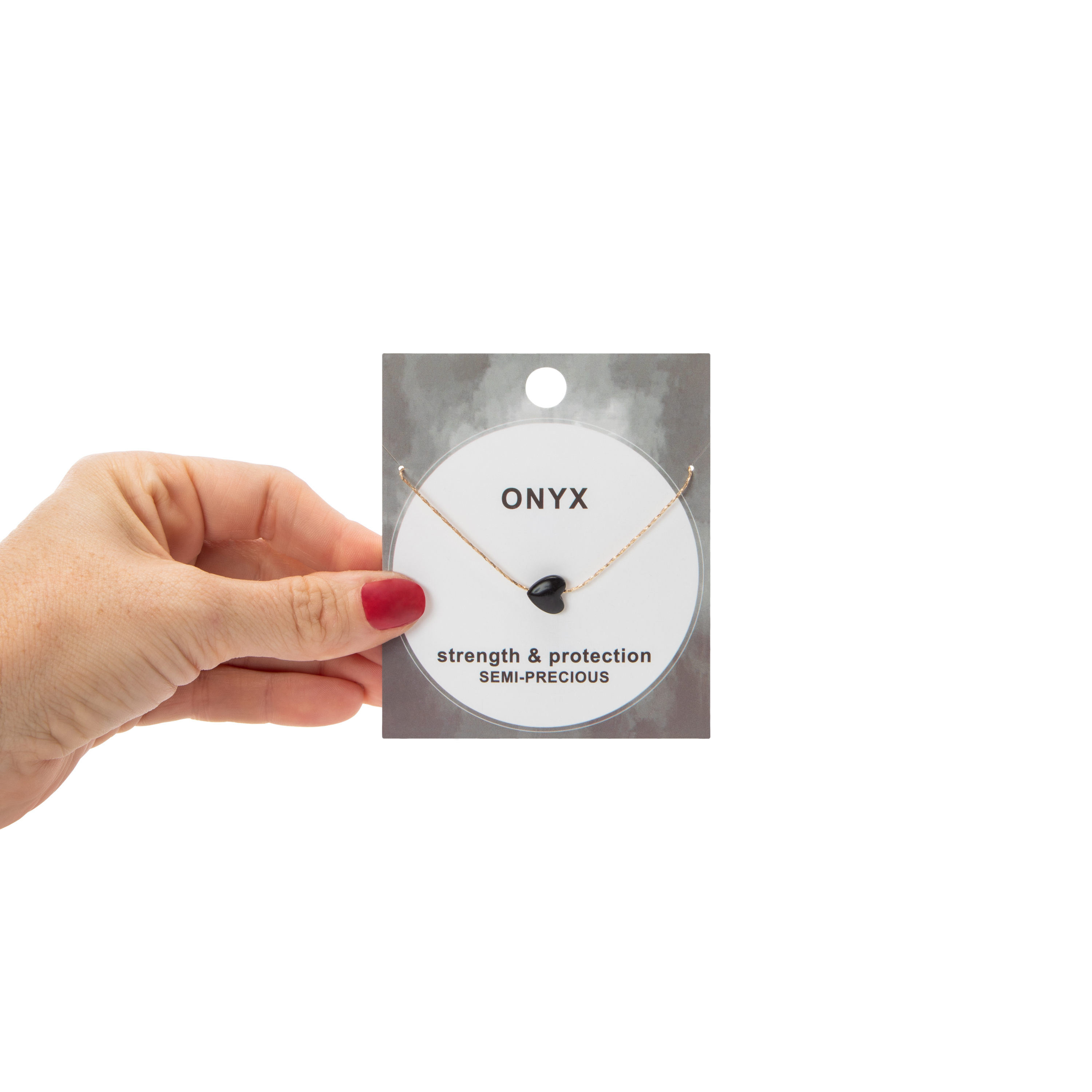 Semi-Precious Heart Stone Pendant Necklace