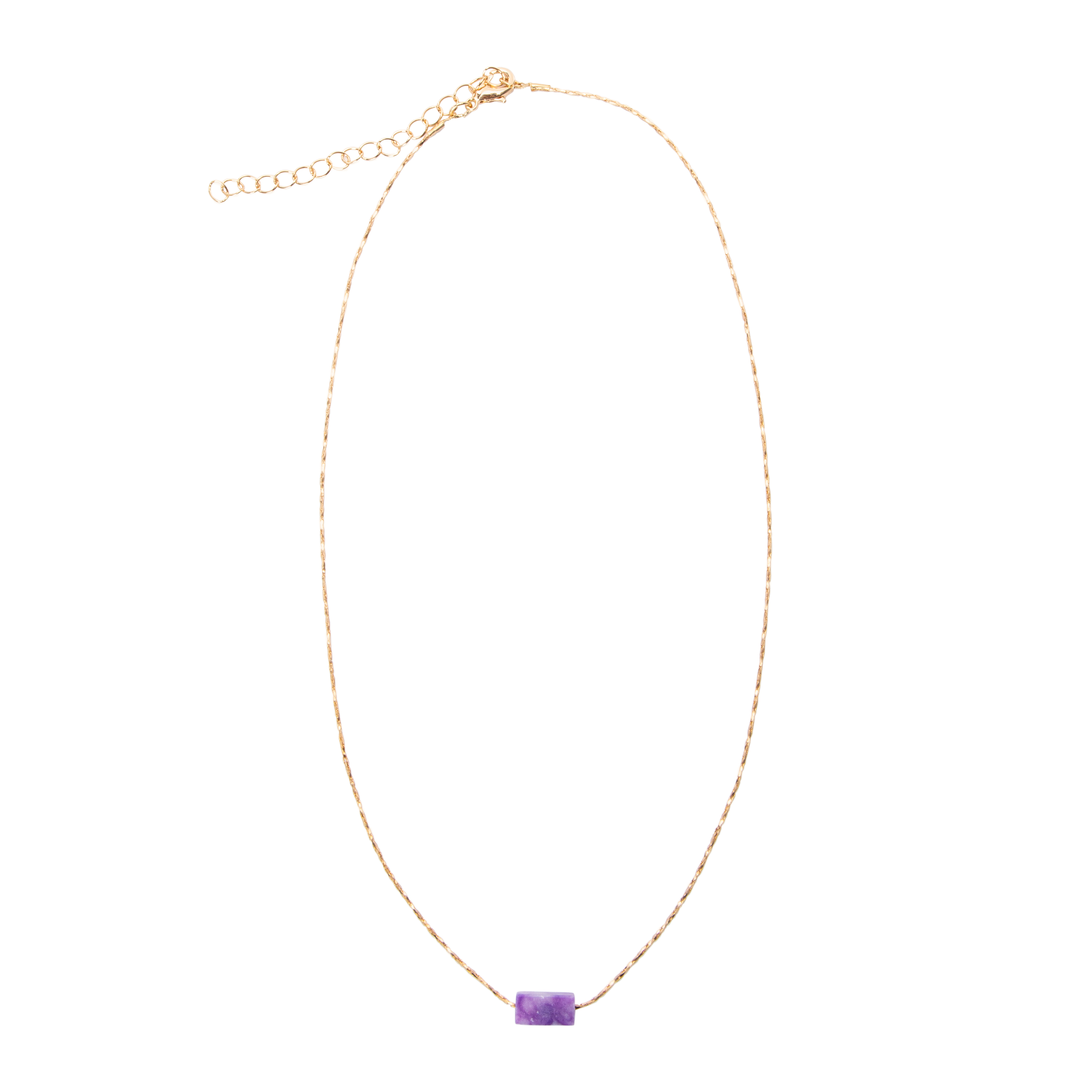 Semi-Precious Stone Bar Necklace