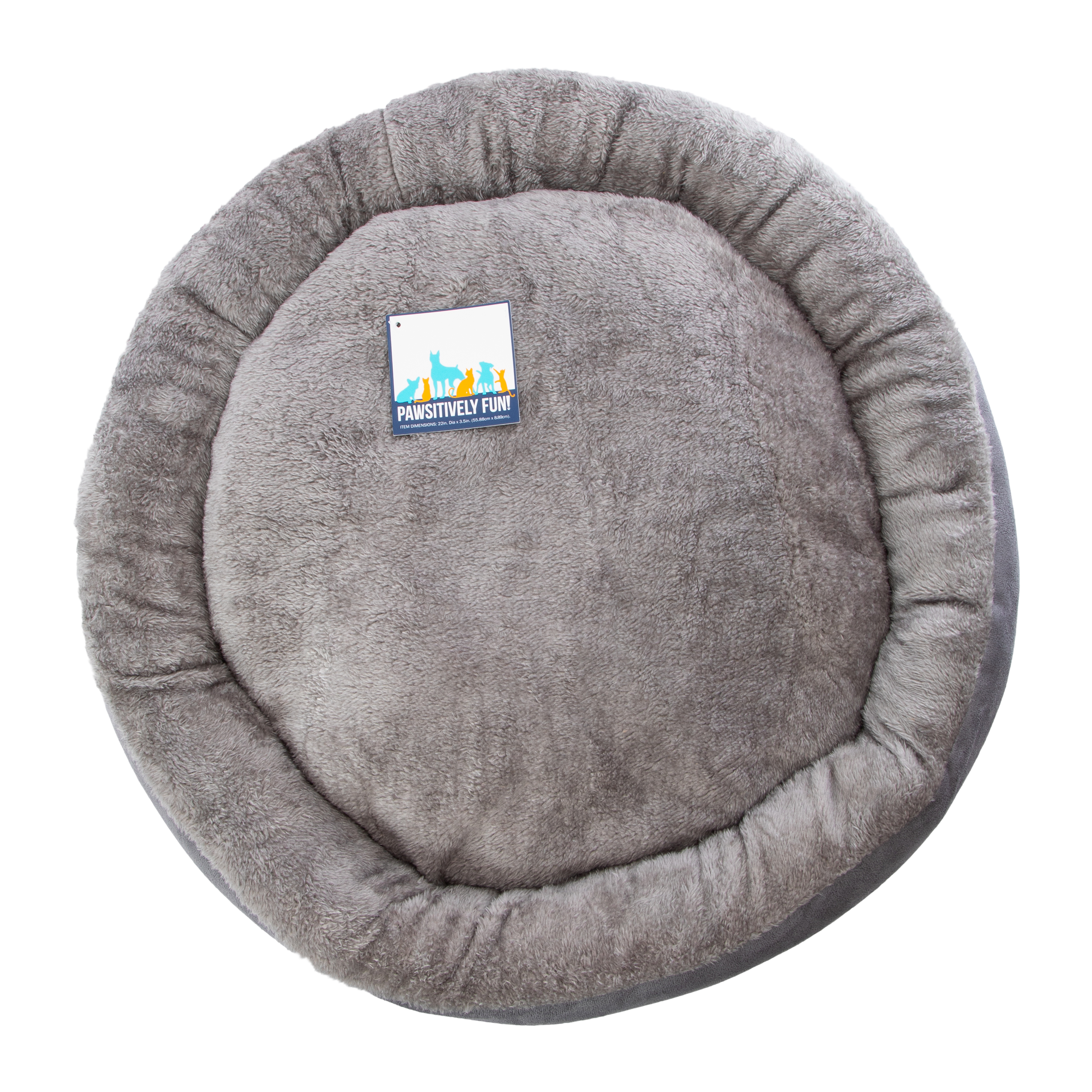 Round Plush Pet Bed 22in
