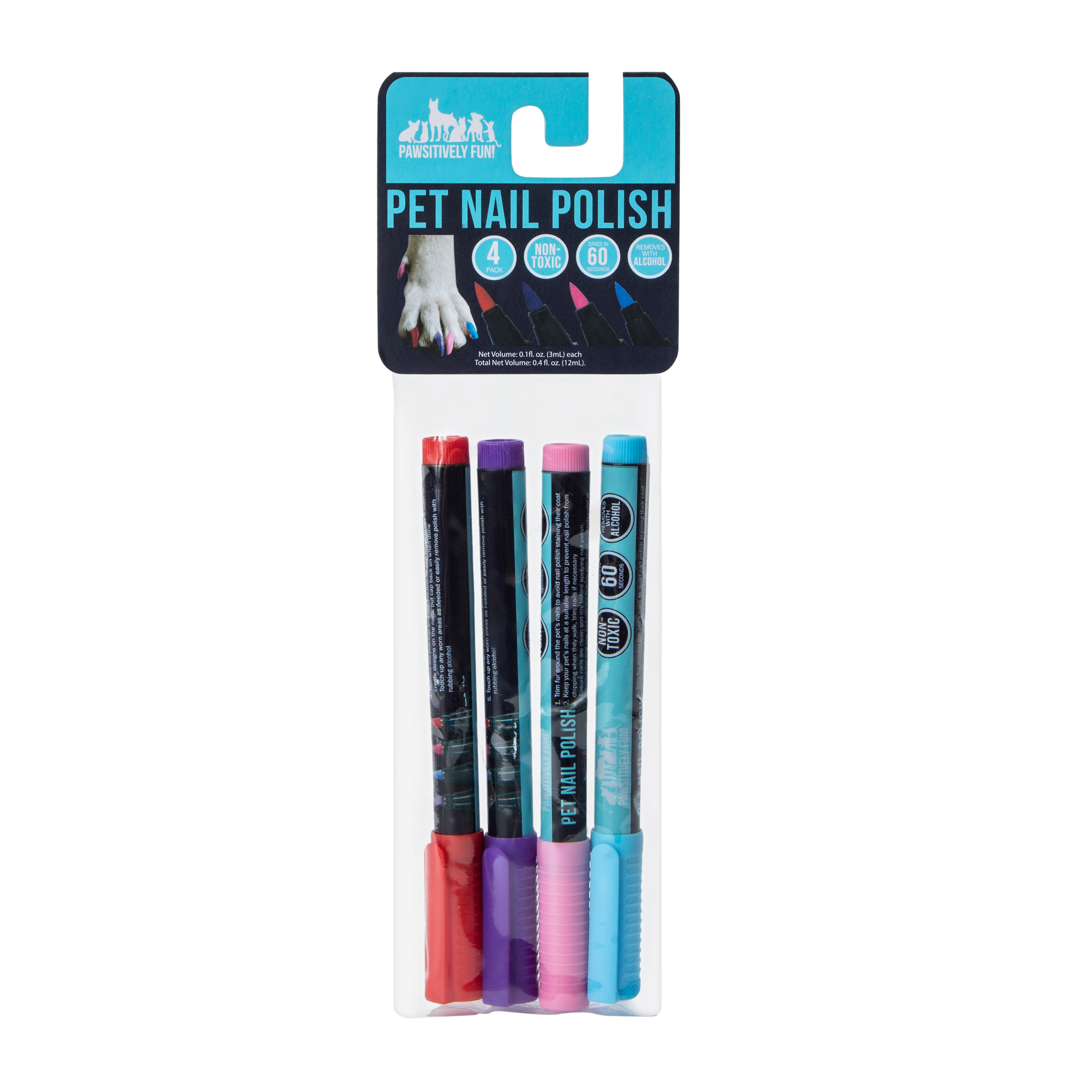 Pet Nail Polish 4-Pack
