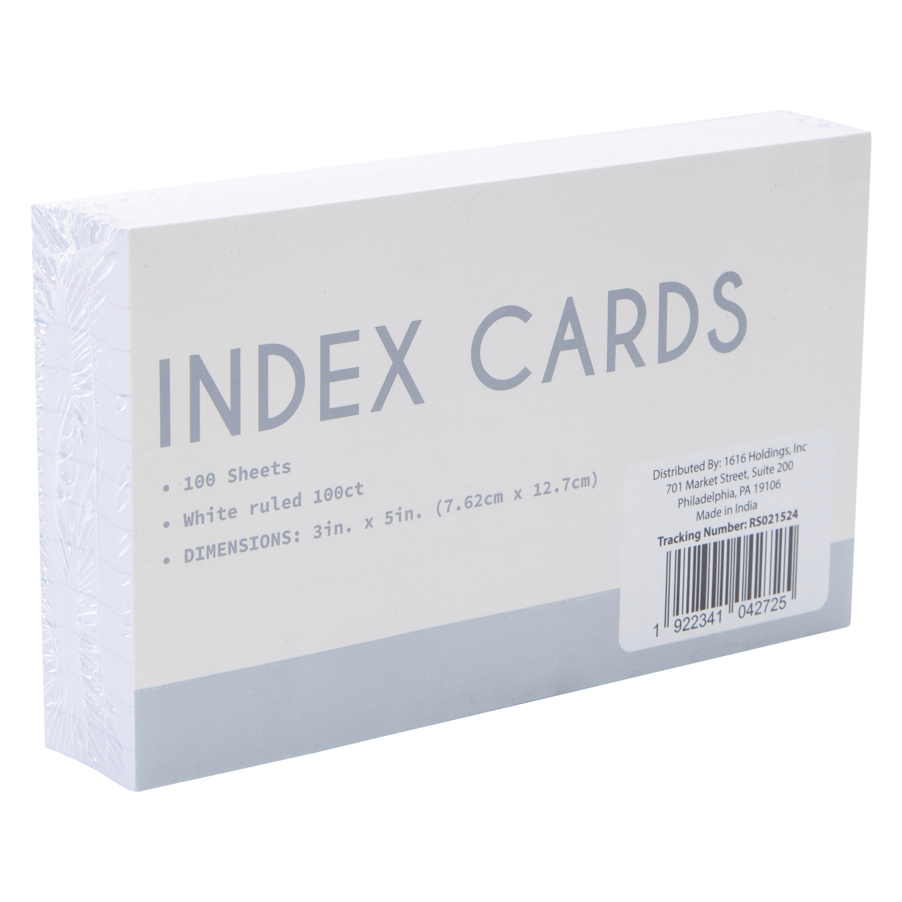 100-Count White Ruled Index Cards 3in x 5in