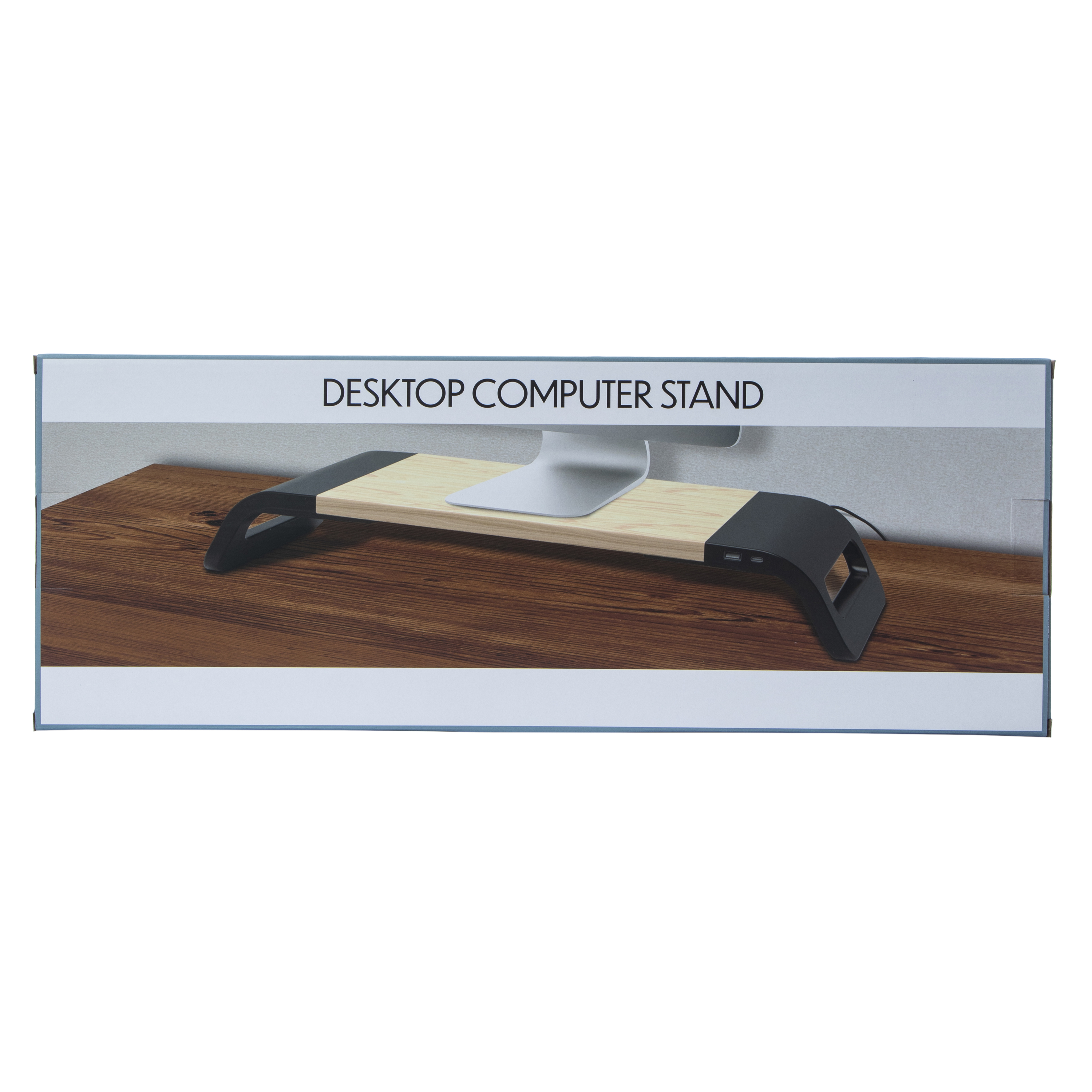Desktop Computer Monitor Stand With Charging Ports 21in x 7.6in