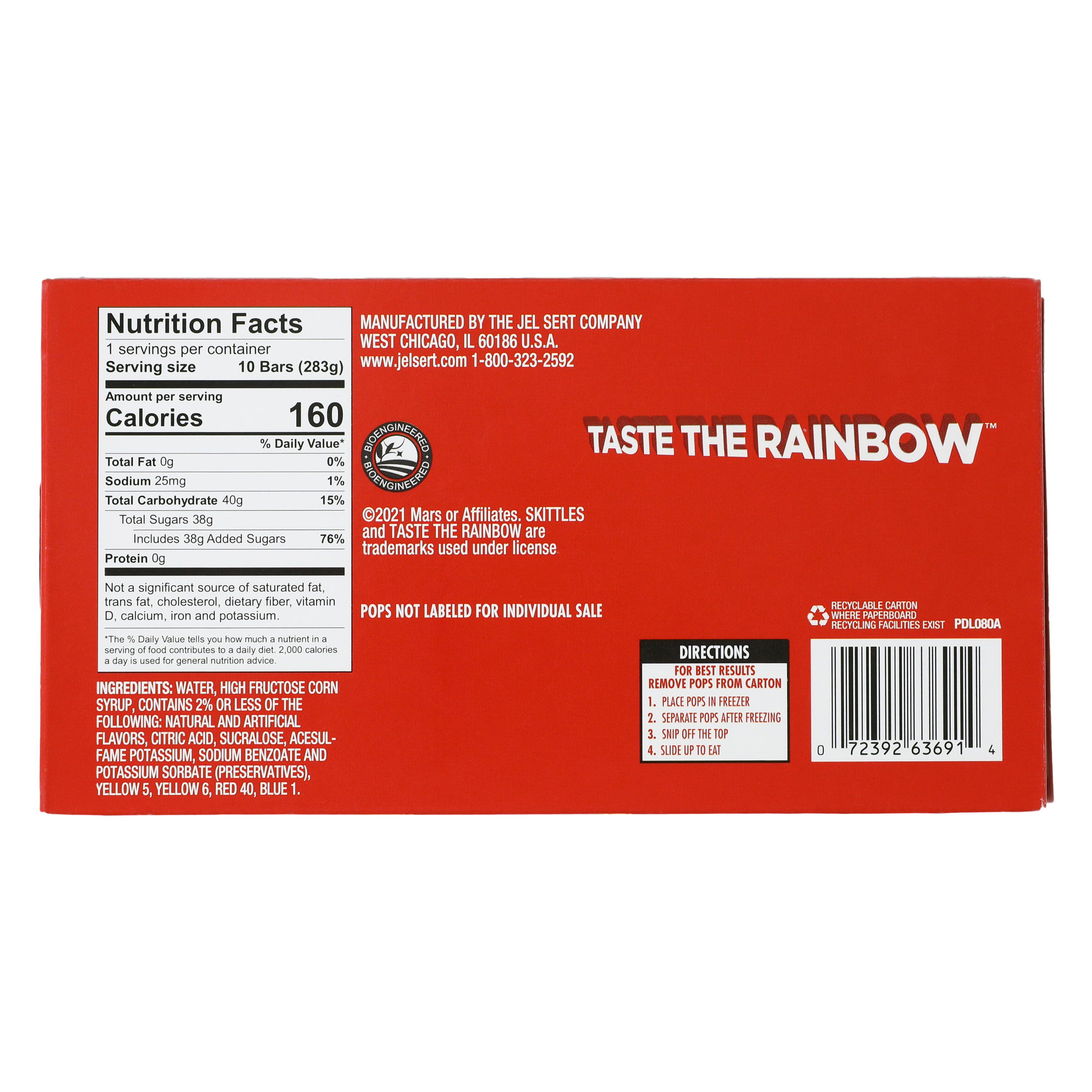 Skittles™ Original Freezer Pops 10-Count