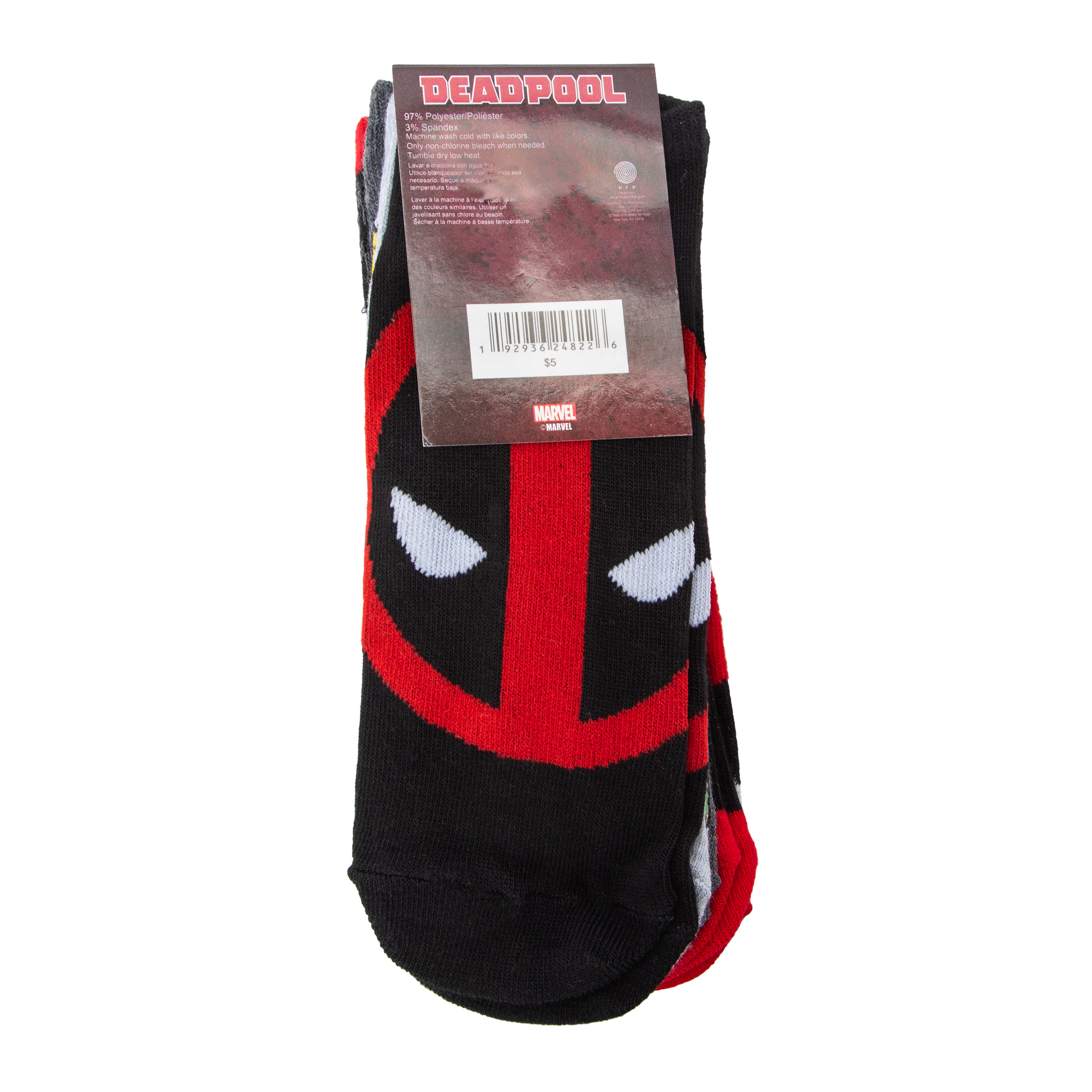 Ladies Marvel Deadpool Drip Low-Cut Socks 5-Pack