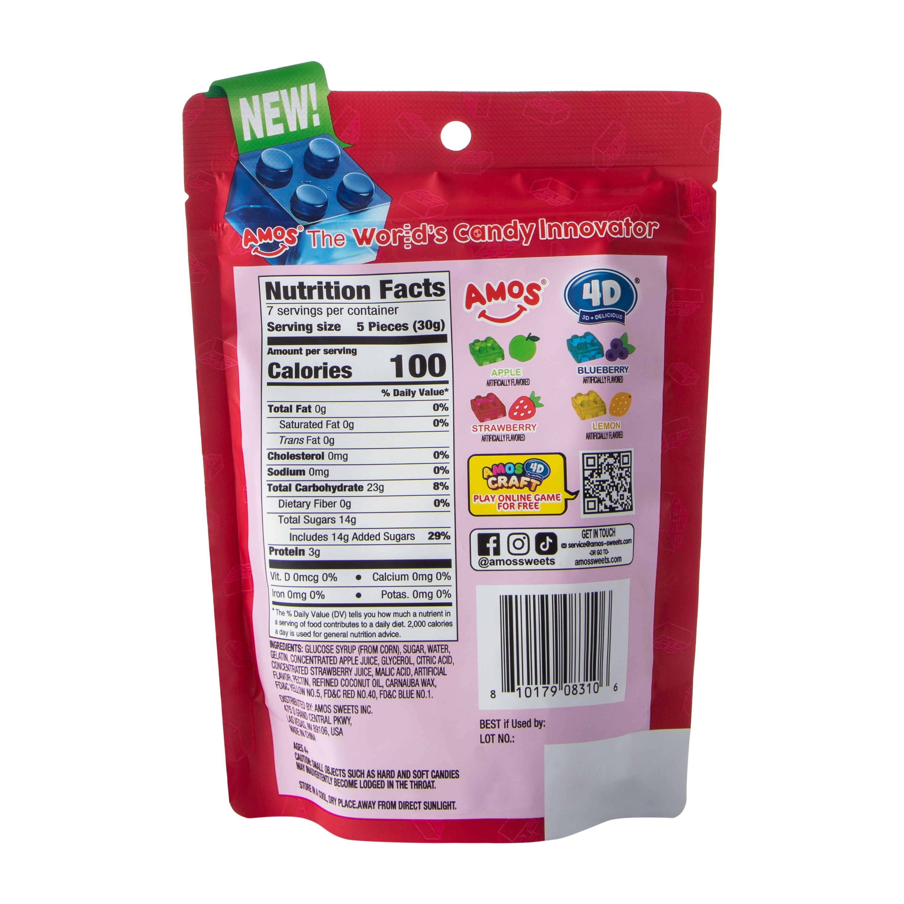 Amos® 4D Gummy Blocks™ 7oz