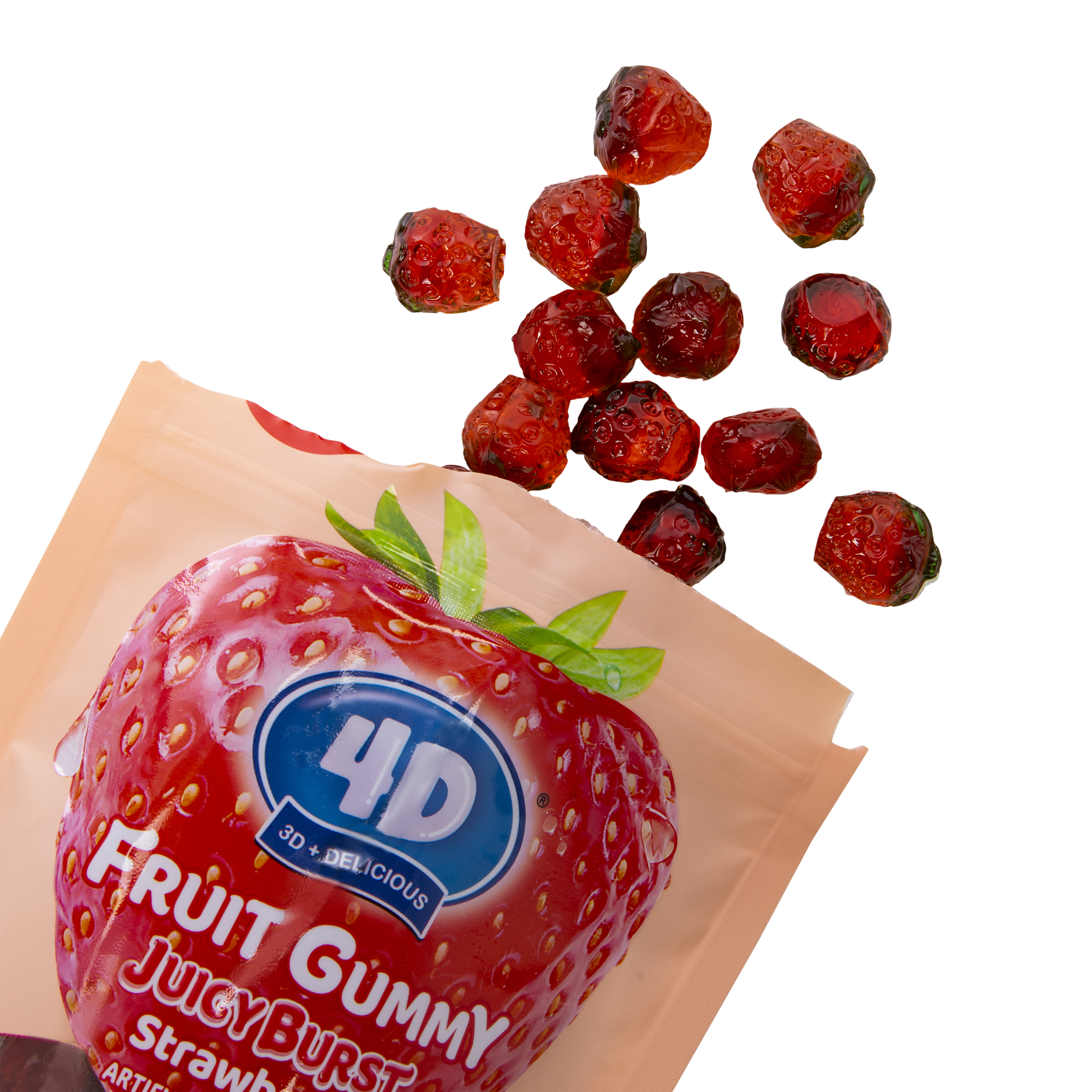 Amos® 4D Fruit Gummy JuicyBurst Candy 6oz - Strawberry