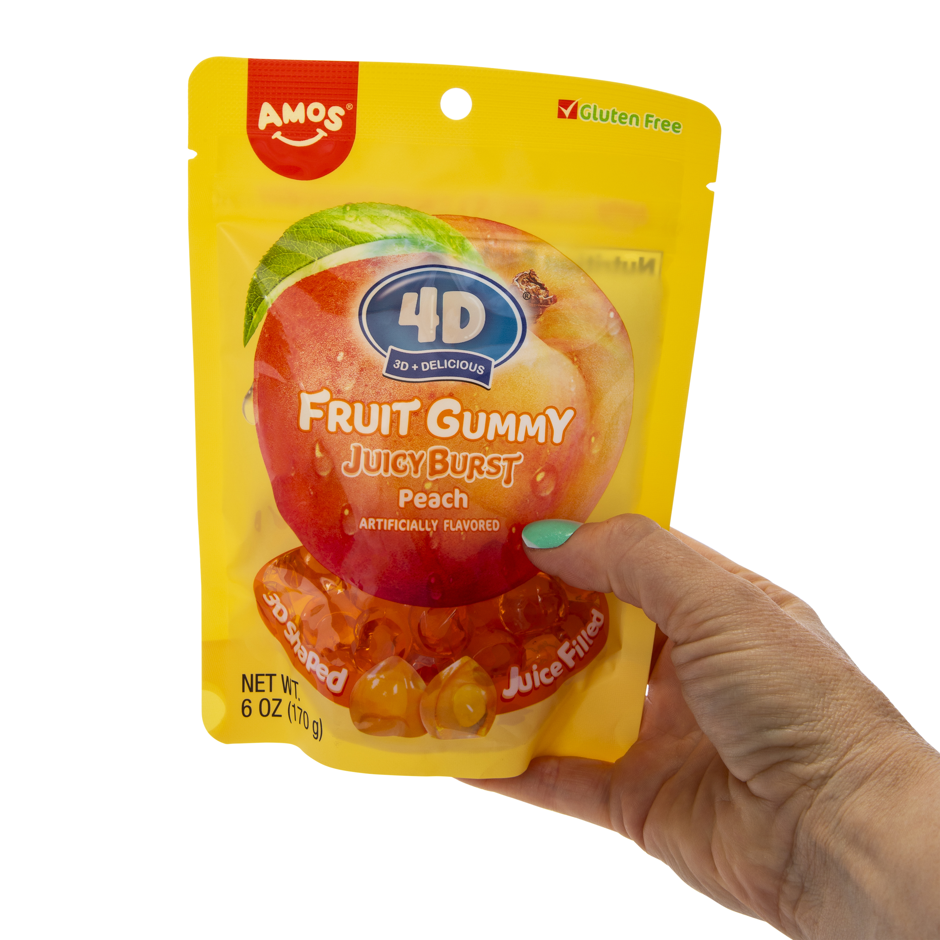 Amos® 4D Fruit Gummy JuicyBurst Candy 6oz - Peach | Five Below