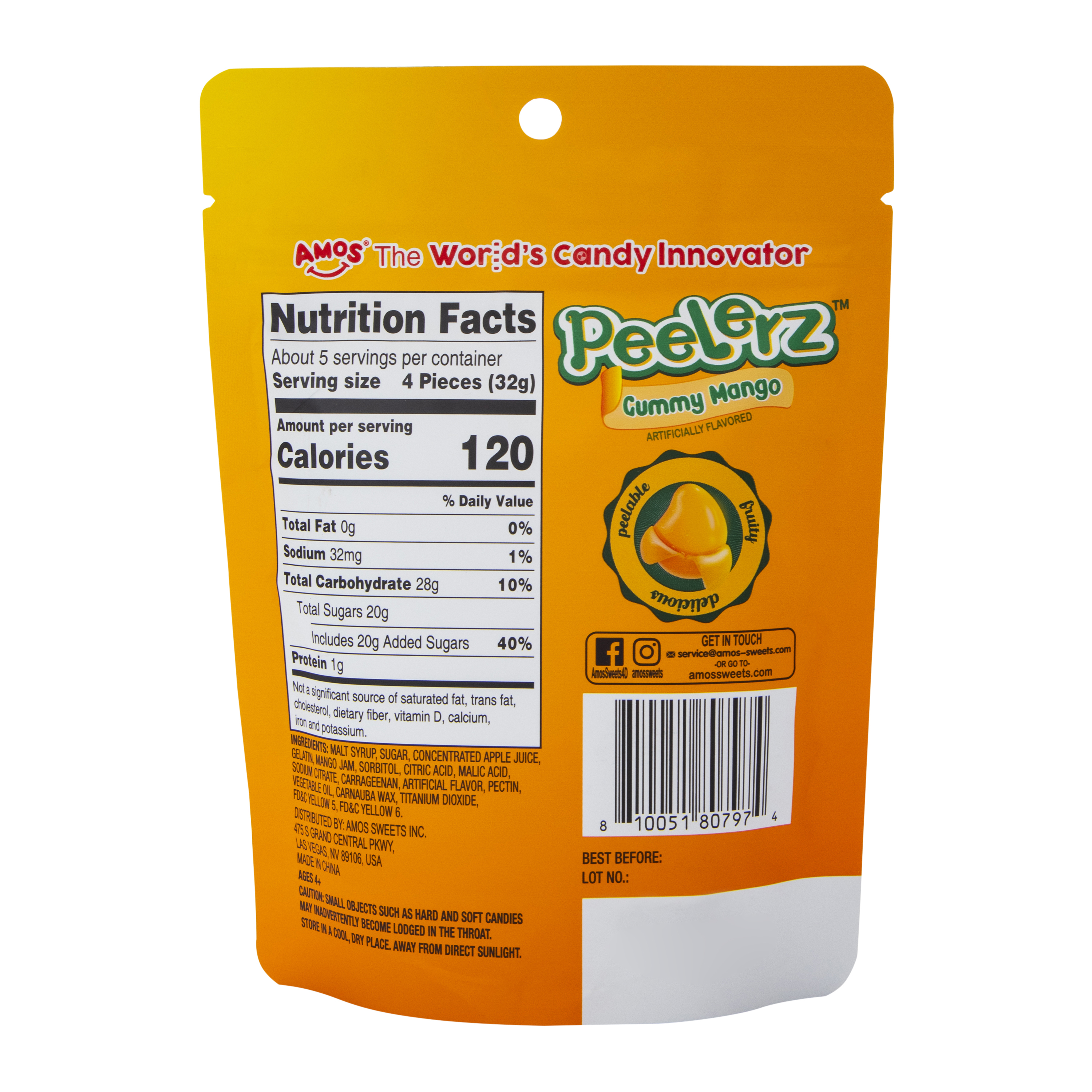 Amos® Peelerz™ Gummy Mango 6oz