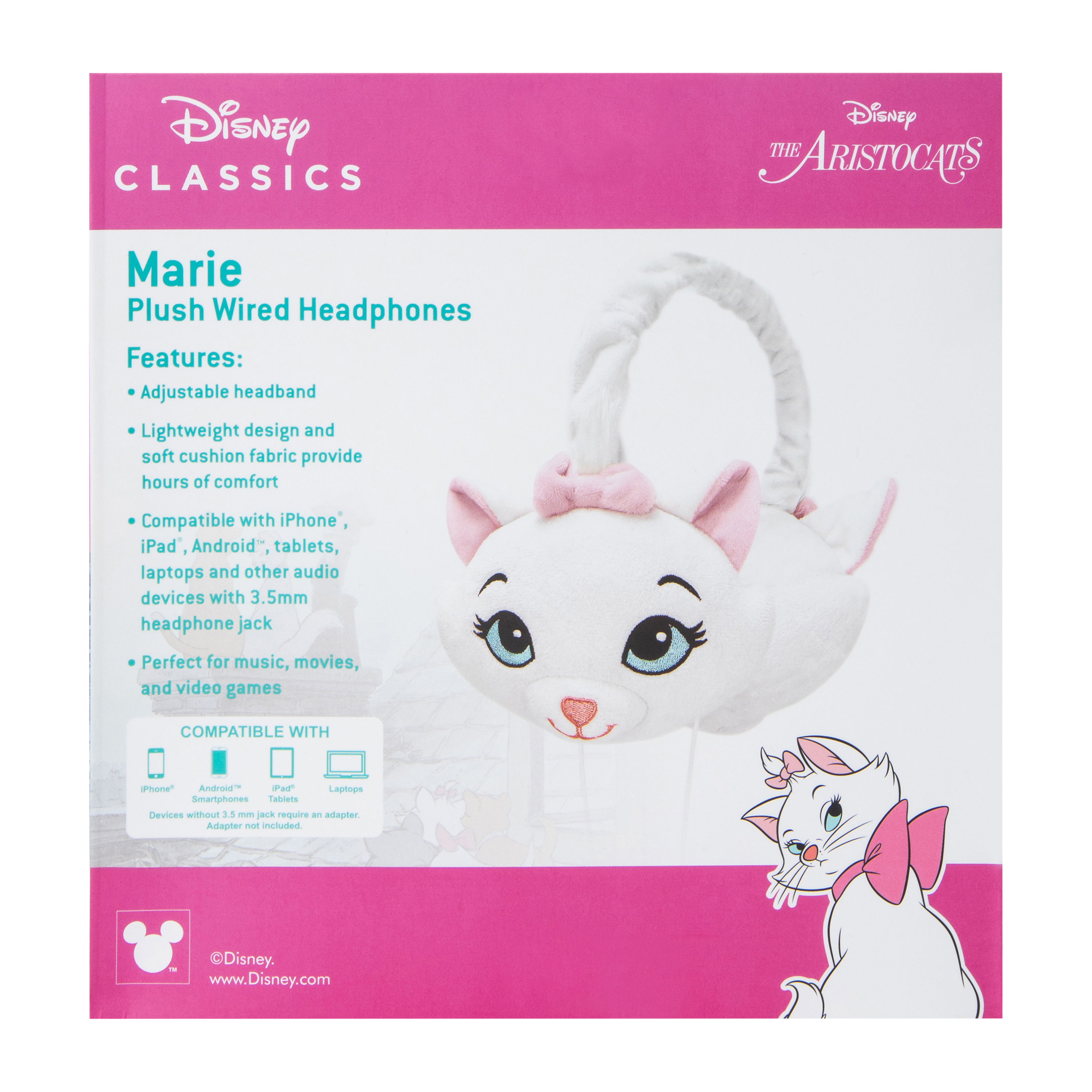 Disney Classics Marie Plush Wired Headphones