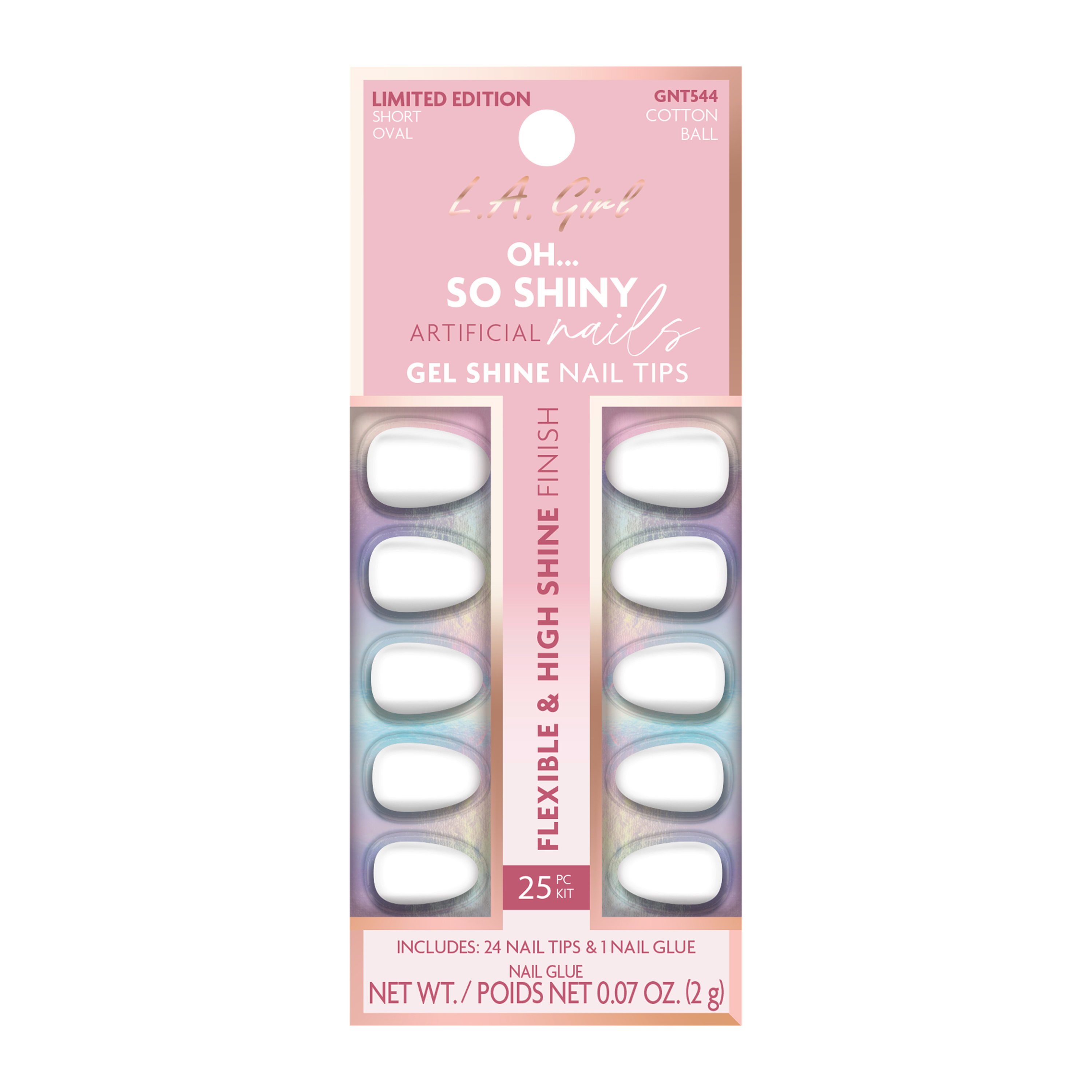 L.A. Girl® Oh So Shiny Nail Tips 25-Count - Cotton Ball
