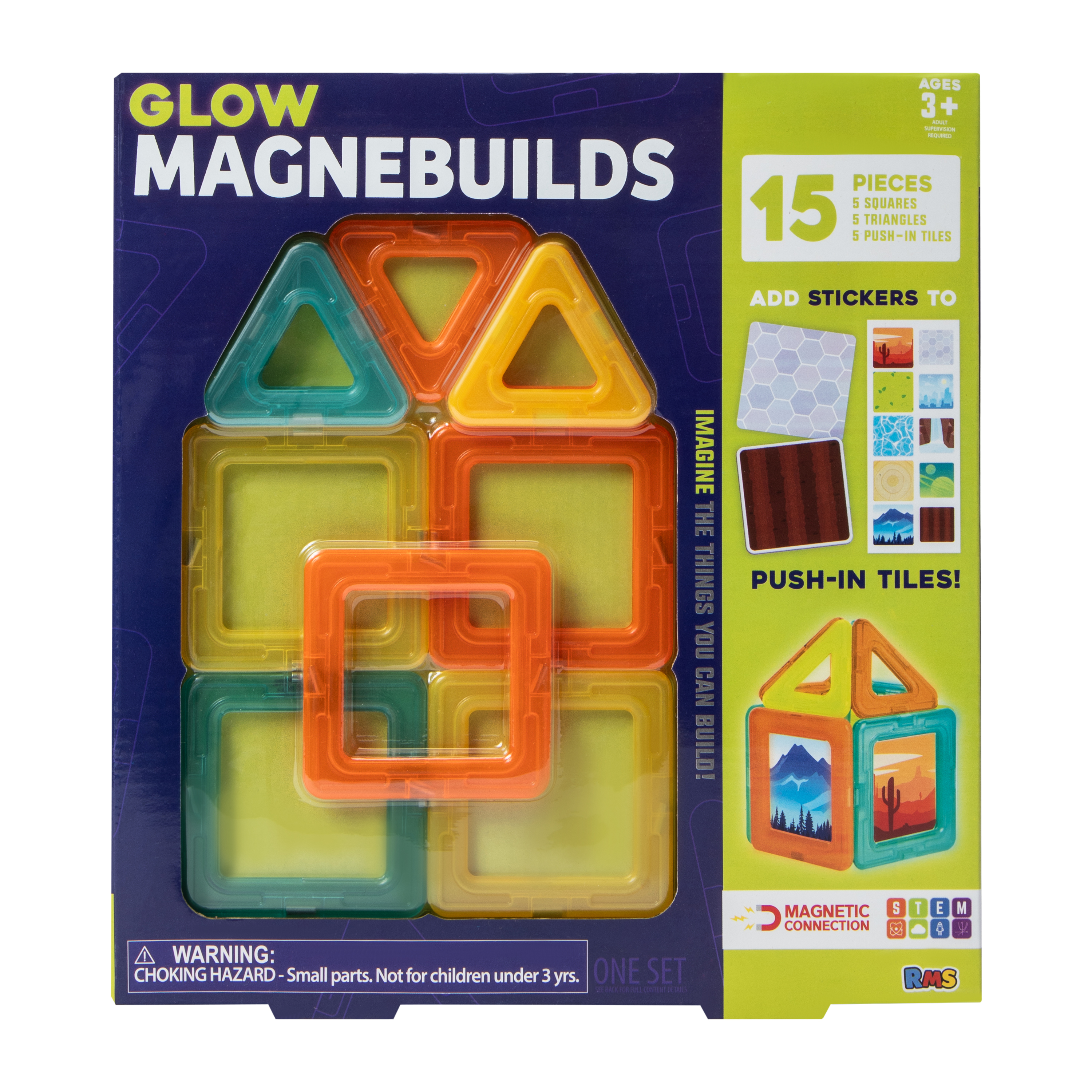 Five Below Grafix® Magnebuilds Magnetic Building Blocks 15-Piece
