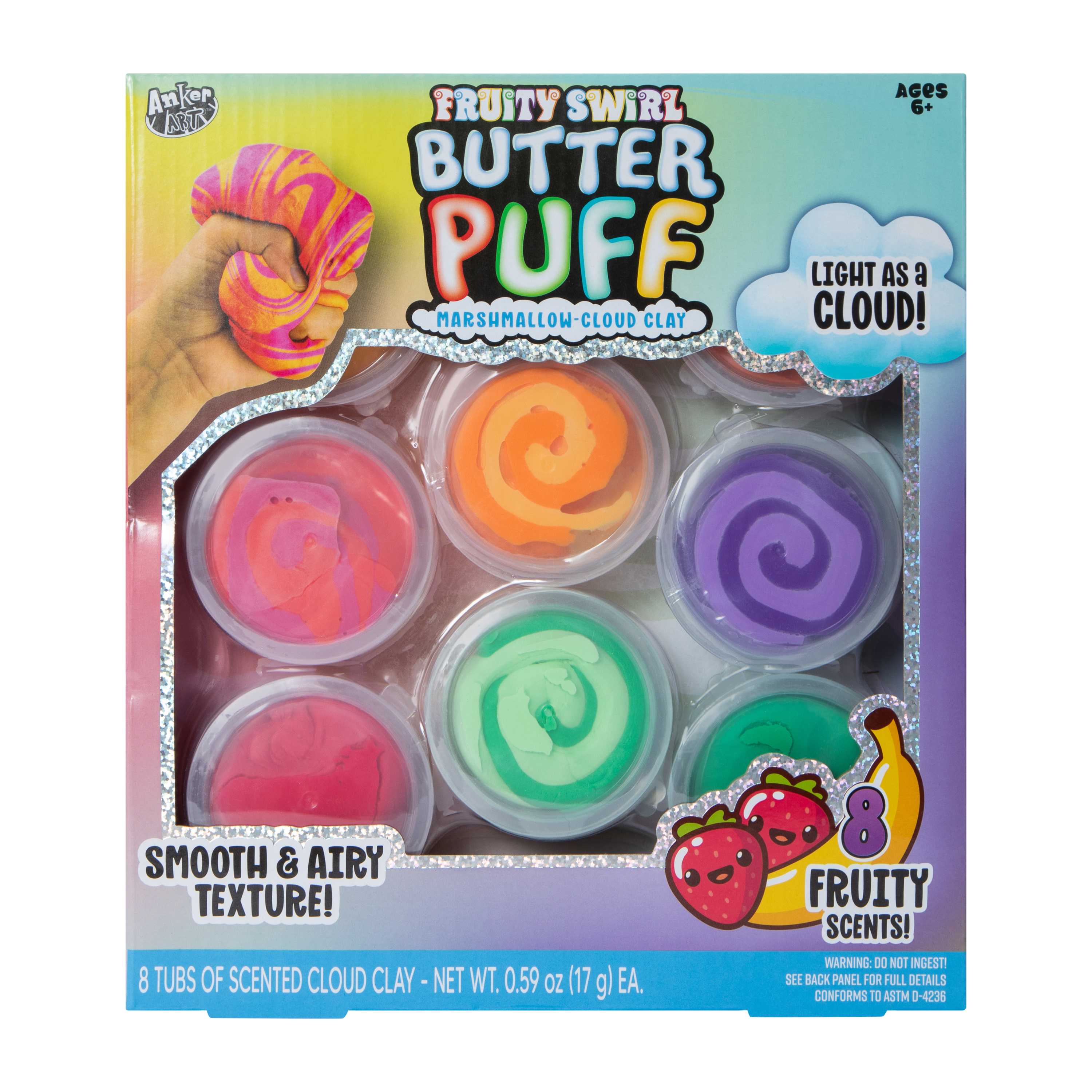 Fruity Swirl Butter Puff Marshmallow-Cloud Play 8-Pack
