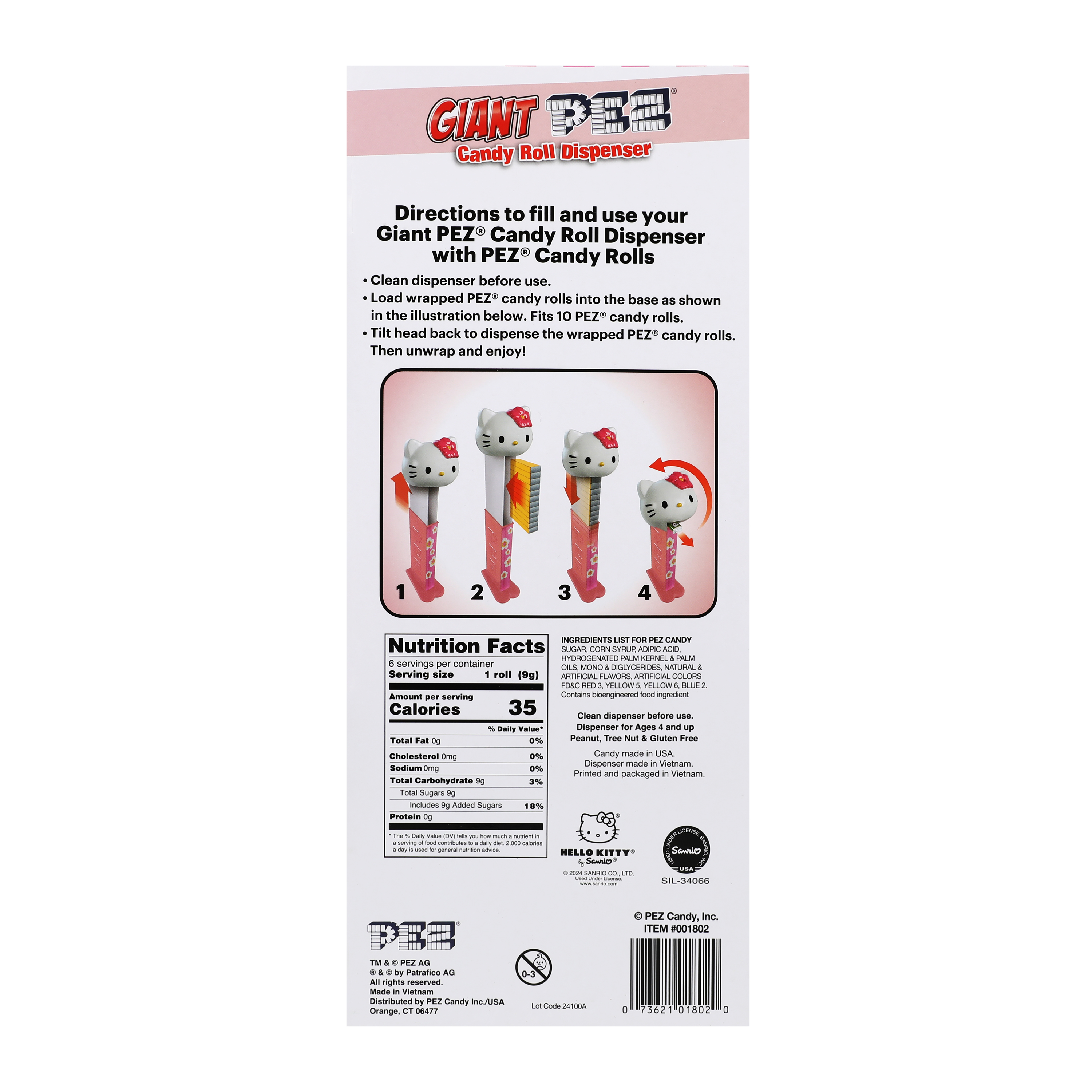Hello Kitty® Giant Pez® Candy Roll Dispenser