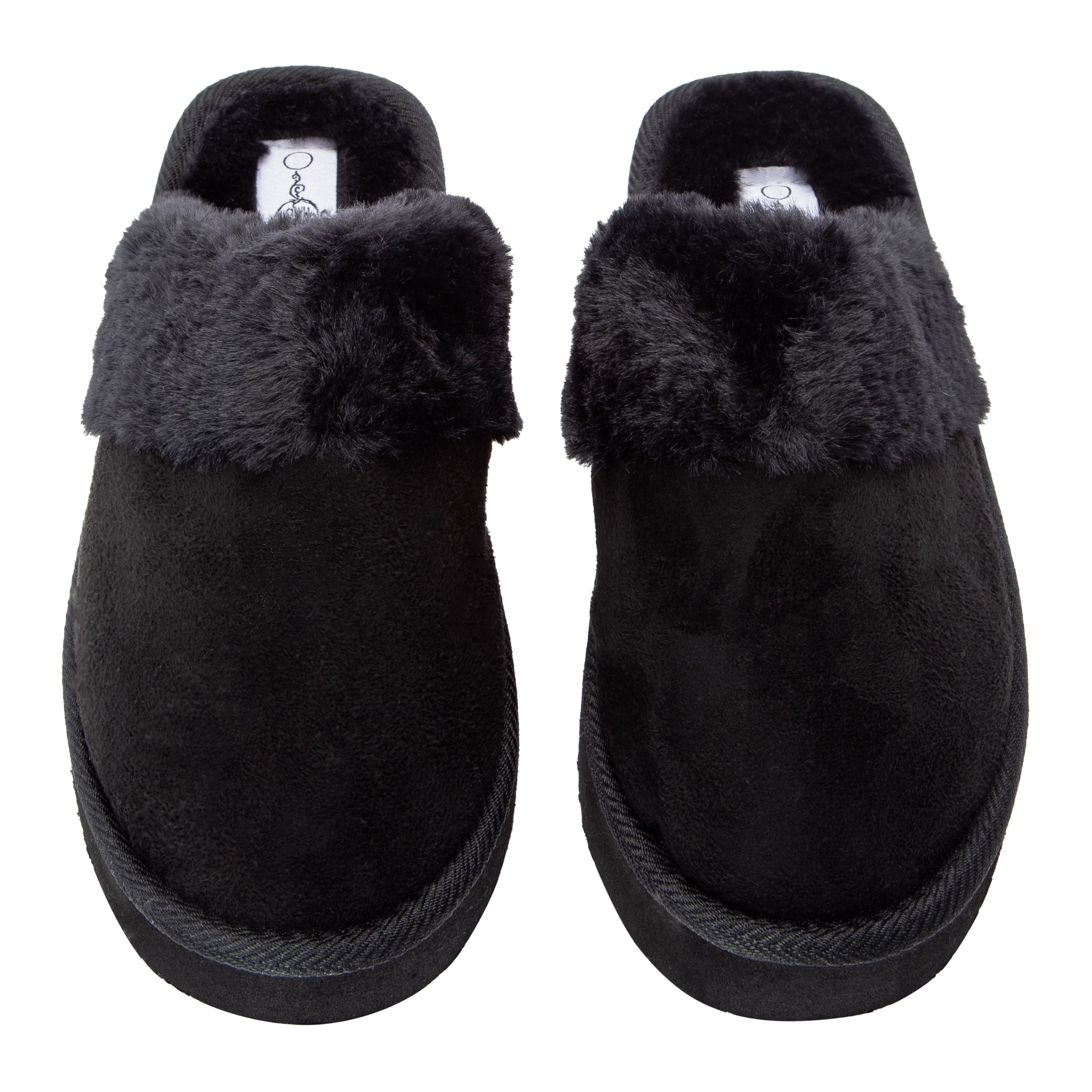 Ladies Fur-Lined Platform Mule Slippers