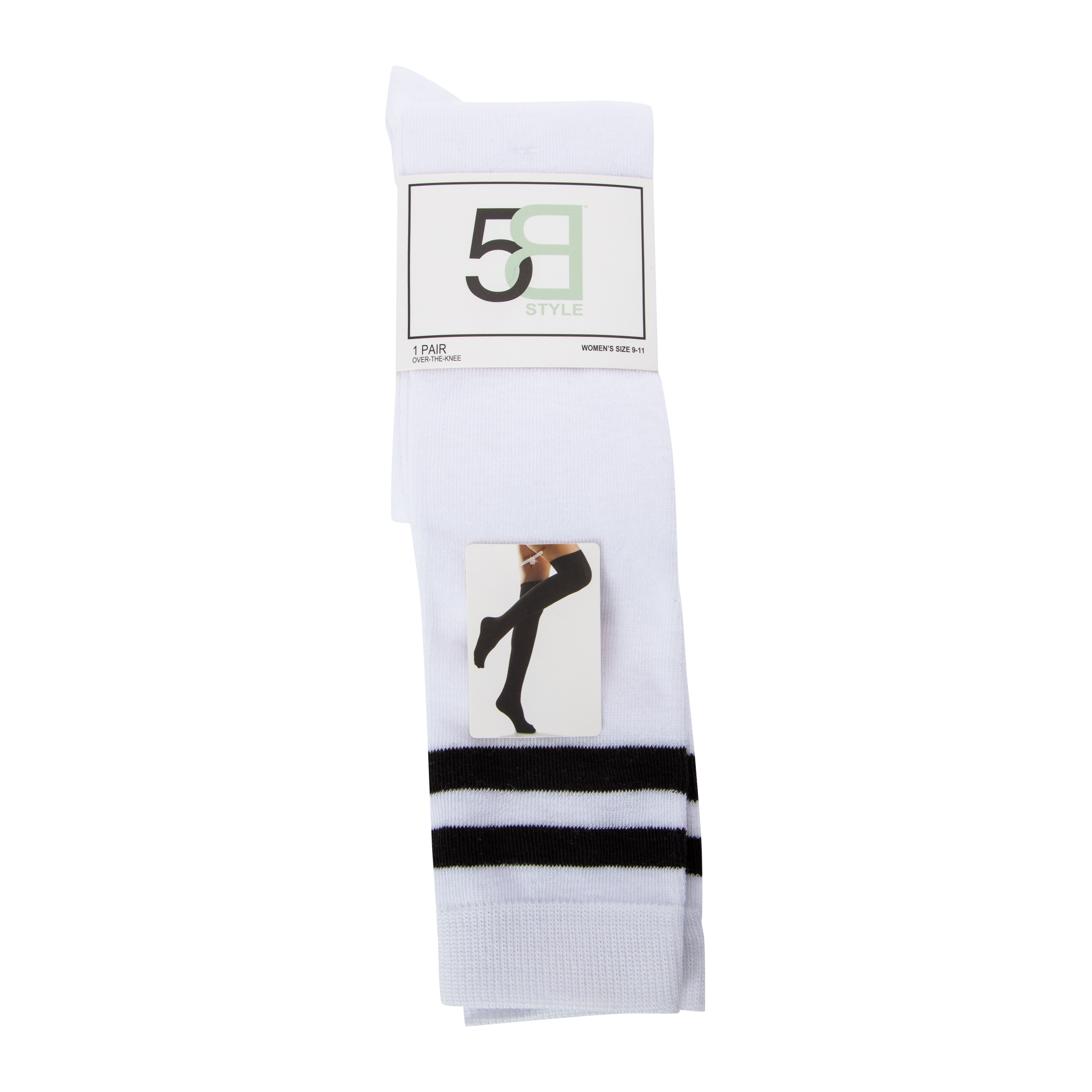 Ladies Varsity Stripe Over-The-Knee Socks