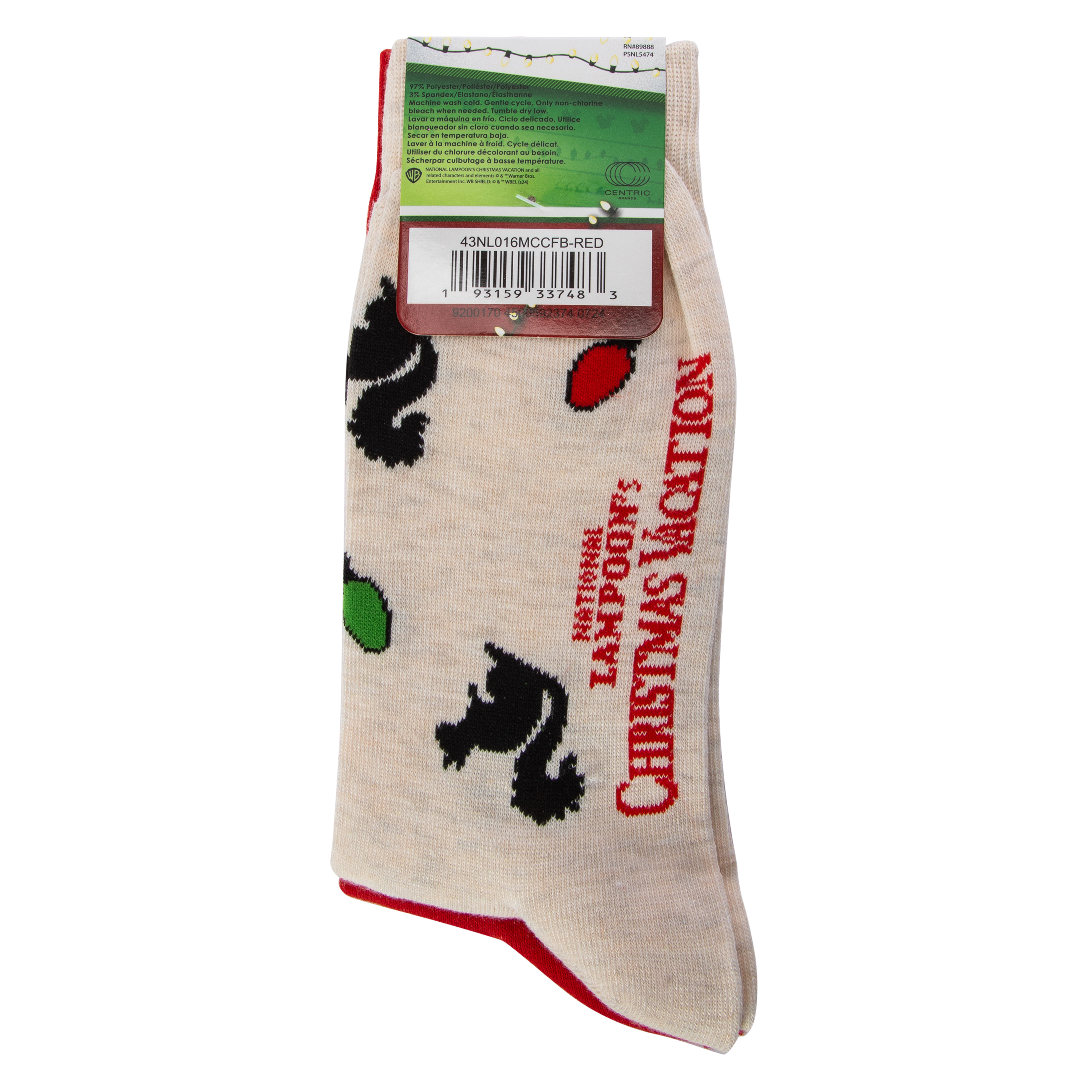 National Lampoon's Christmas Vacation Mens Crew Socks 2-Pack