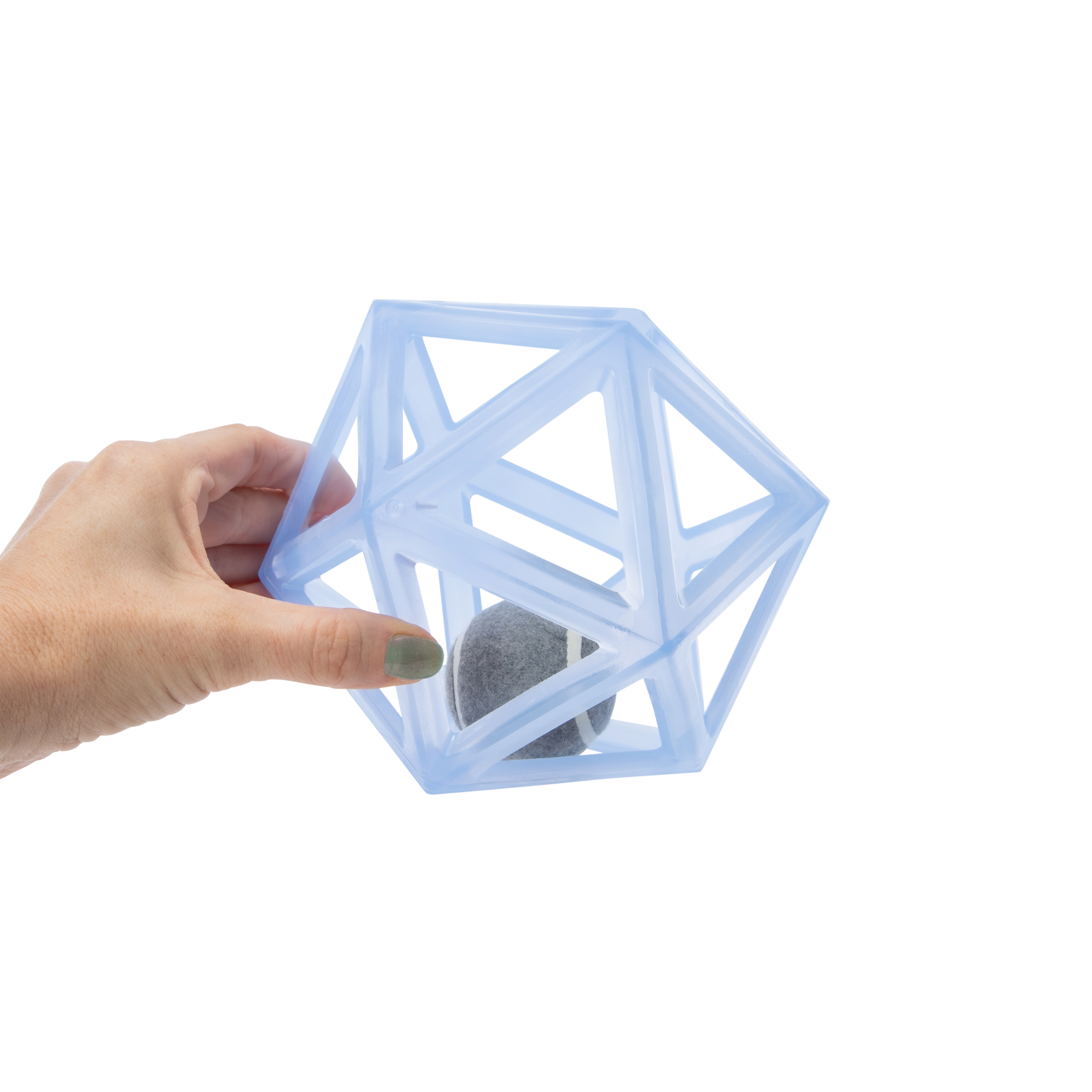 Hollow Geometric Dog Toy With Ball 5.5in x 5.75in