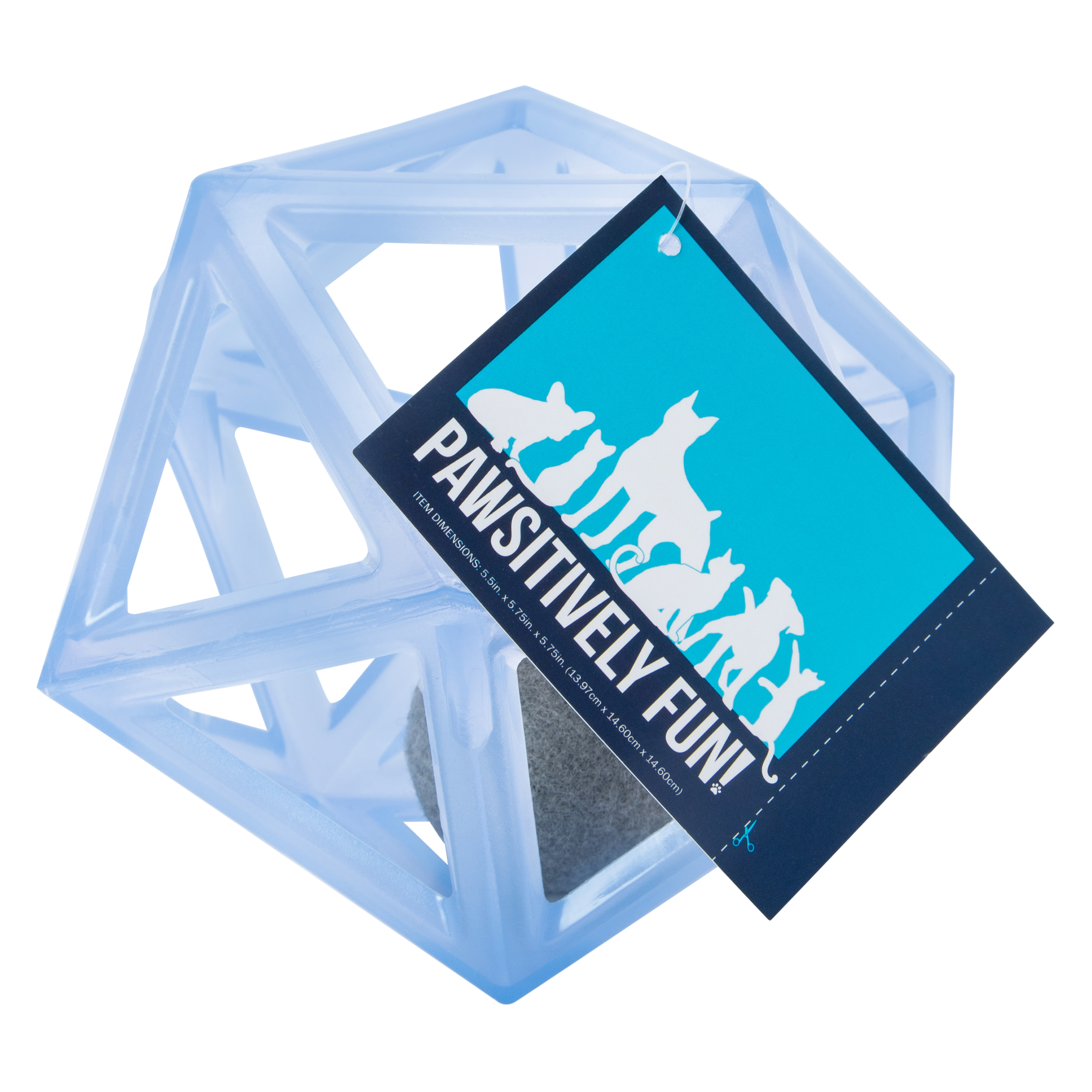 Hollow Geometric Dog Toy With Ball 5.5in x 5.75in