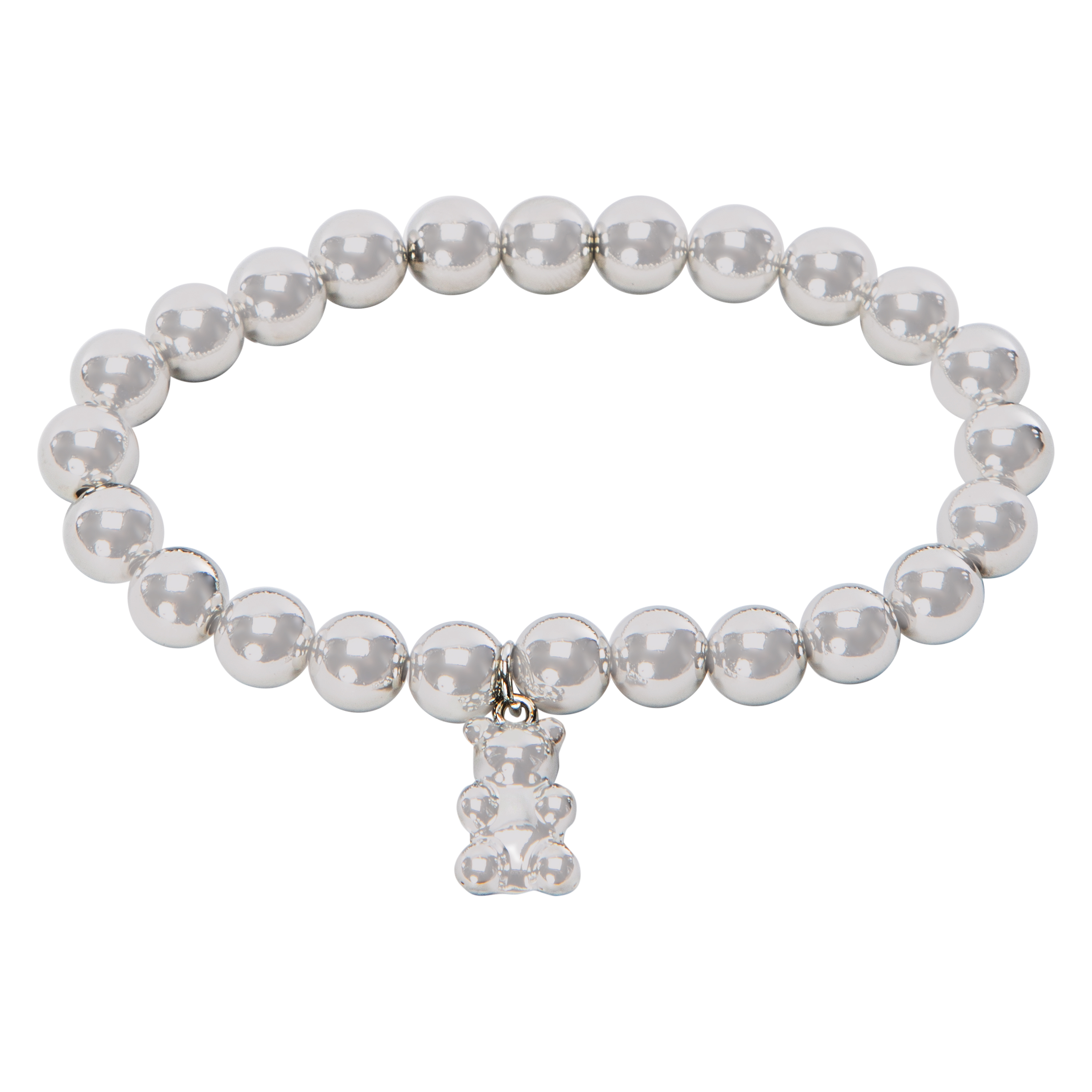 Silver Beaded Bear Bracelet