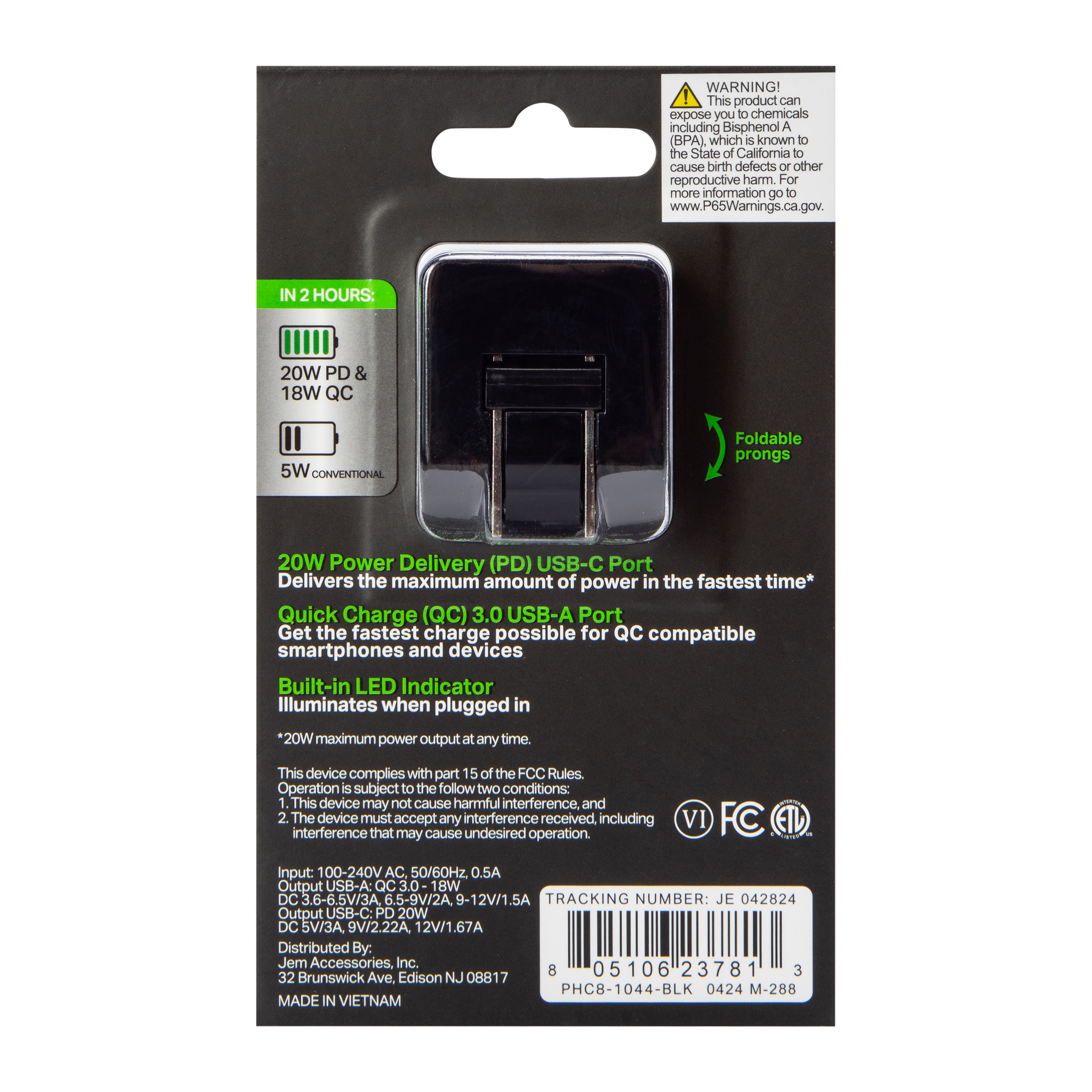 20W Power Delivery & Quick Charge Dual Port Wall Charger