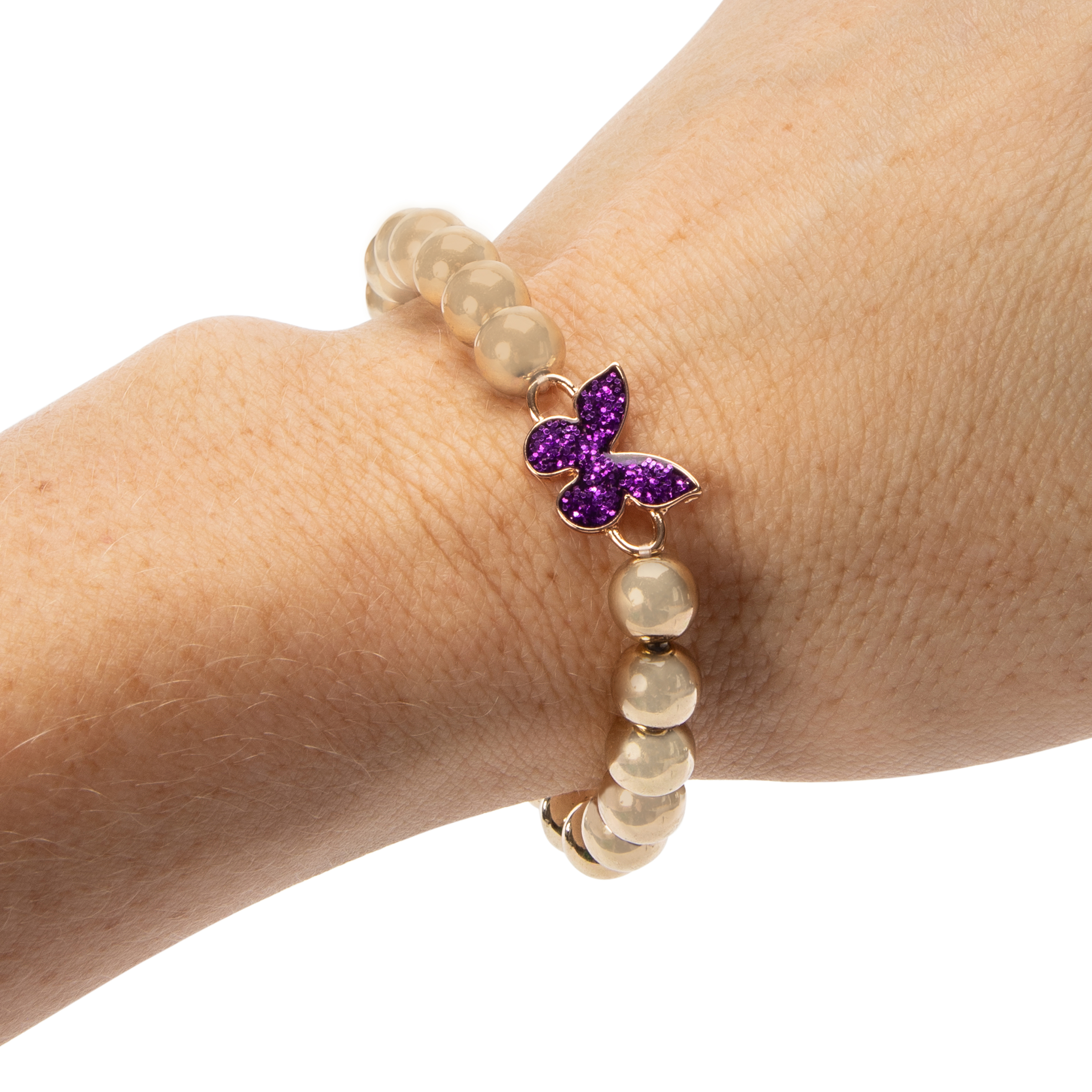 Gold Beaded Butterfly Bracelet
